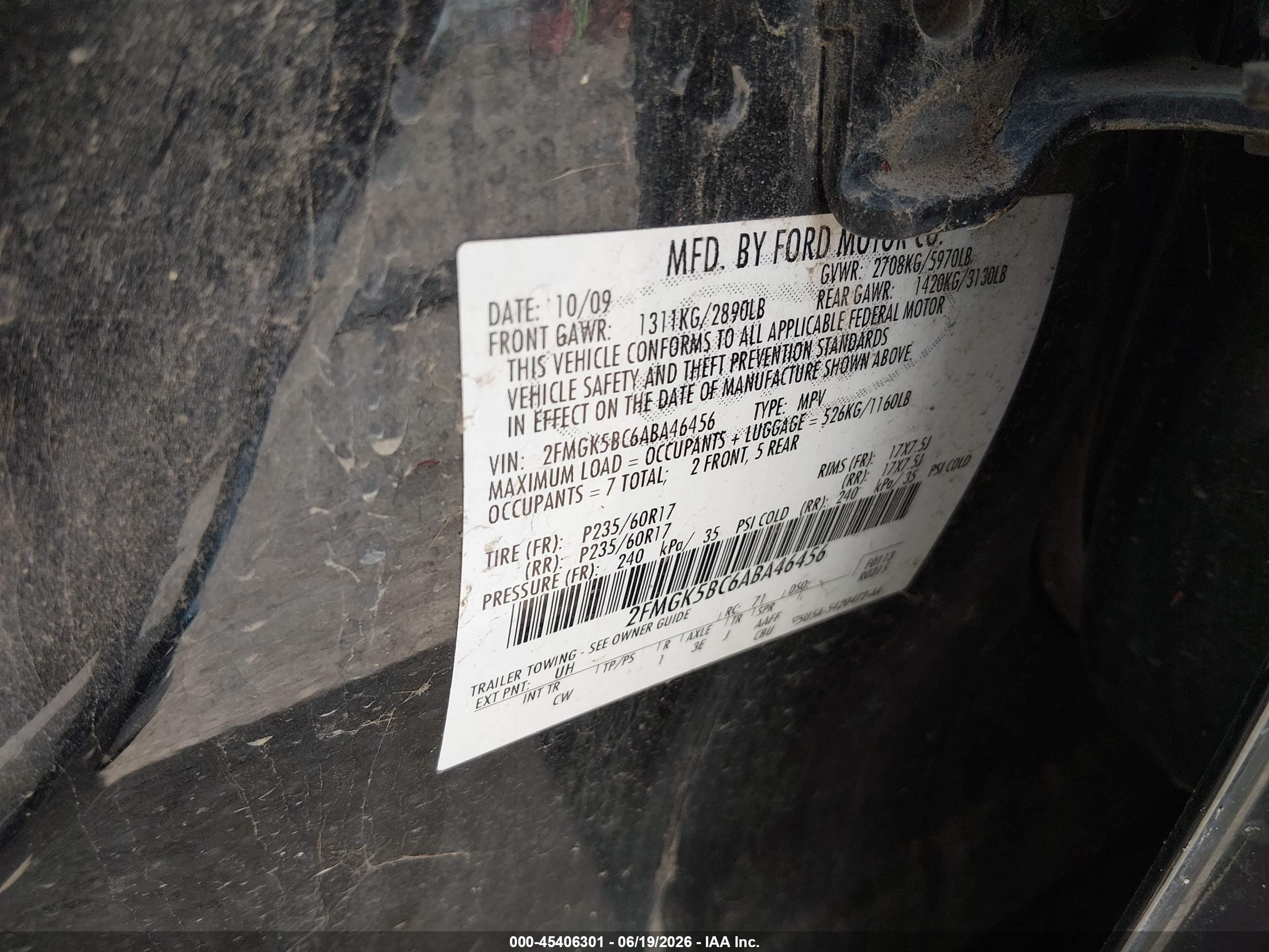 2010 Ford Flex Se Black vin: 2FMGK5BC6ABA46456