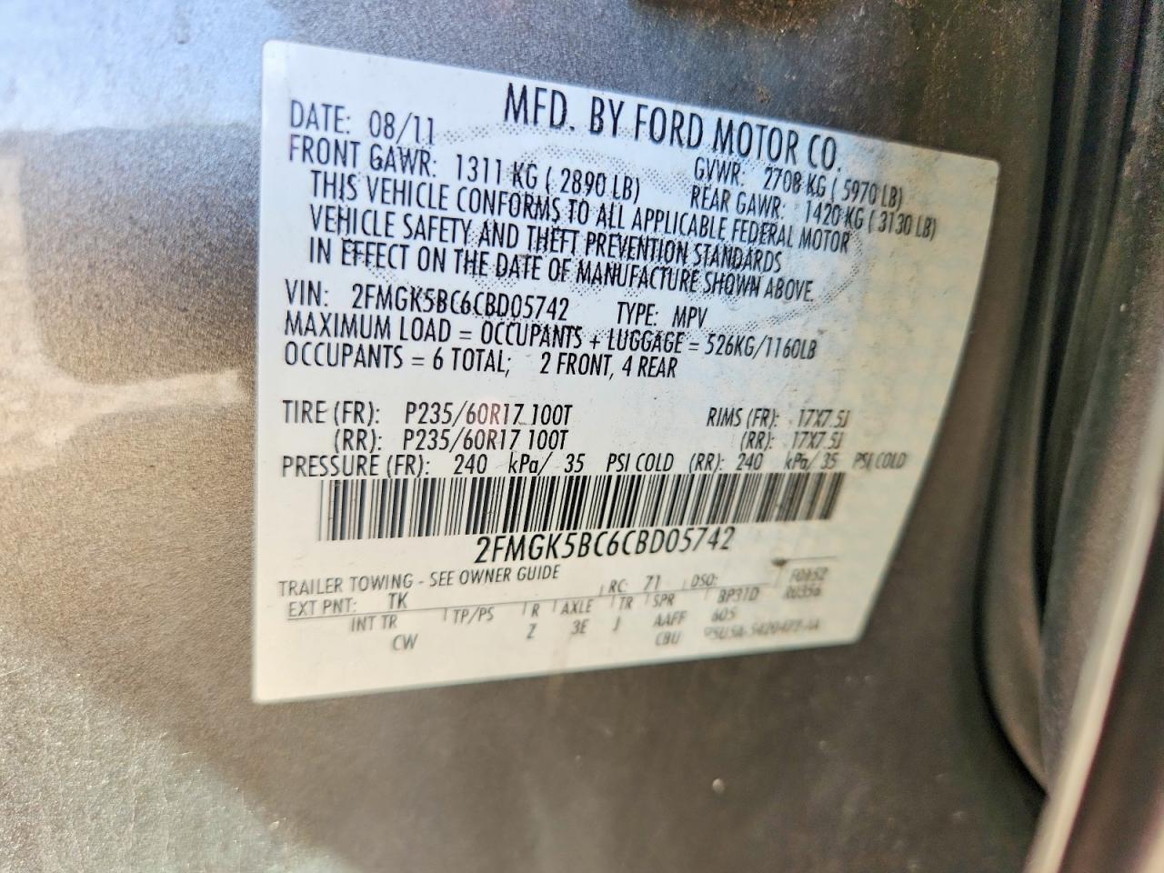 2012 Ford Flex Se Gray vin: 2FMGK5BC6CBD05742