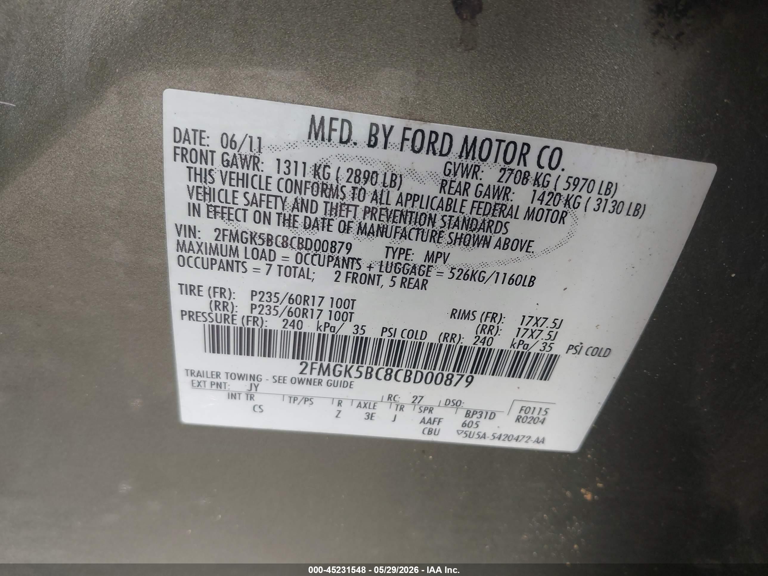 2012 Ford Flex Se Green vin: 2FMGK5BC8CBD00879