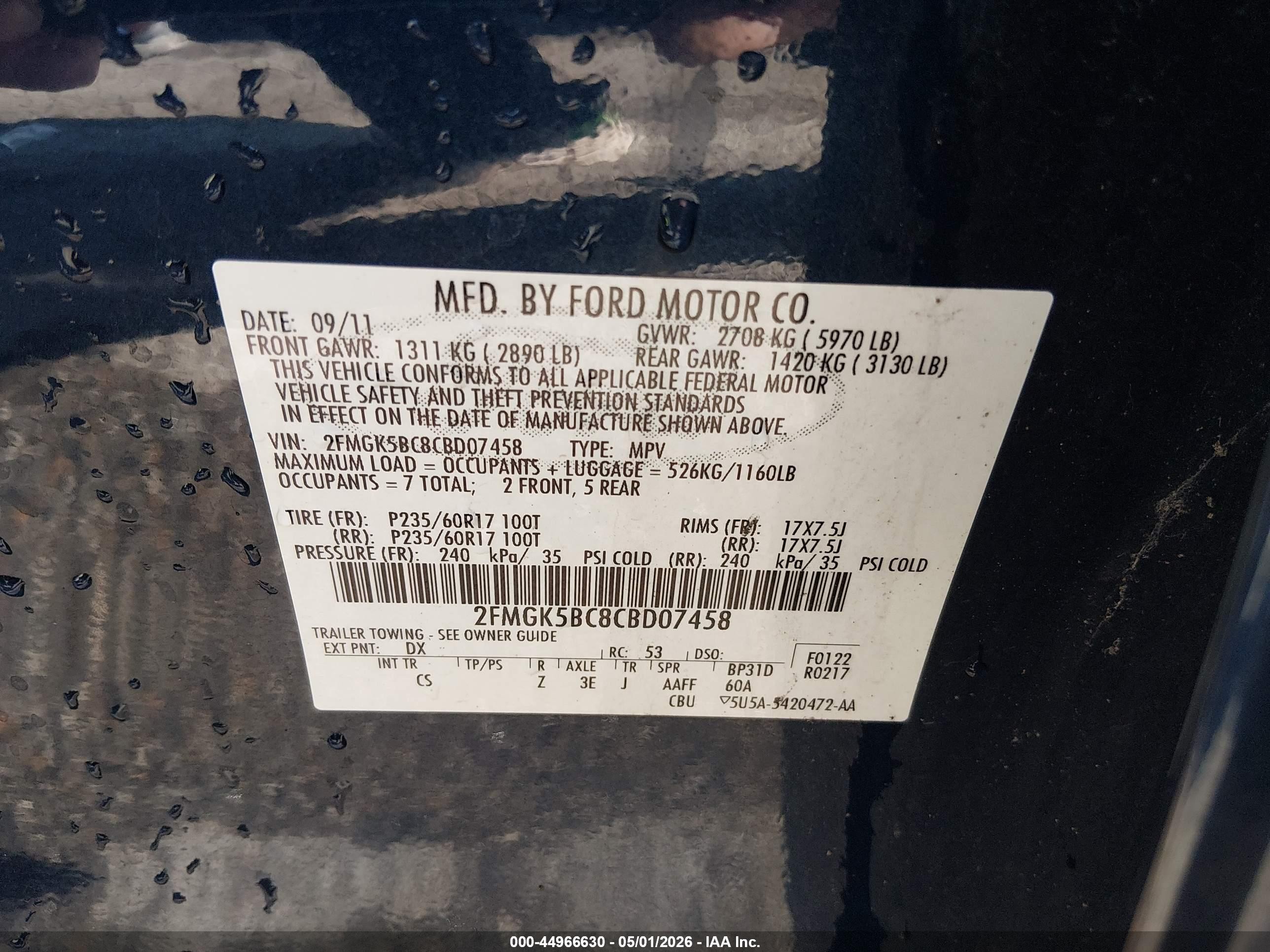 2012 Ford Flex Se Blue vin: 2FMGK5BC8CBD07458