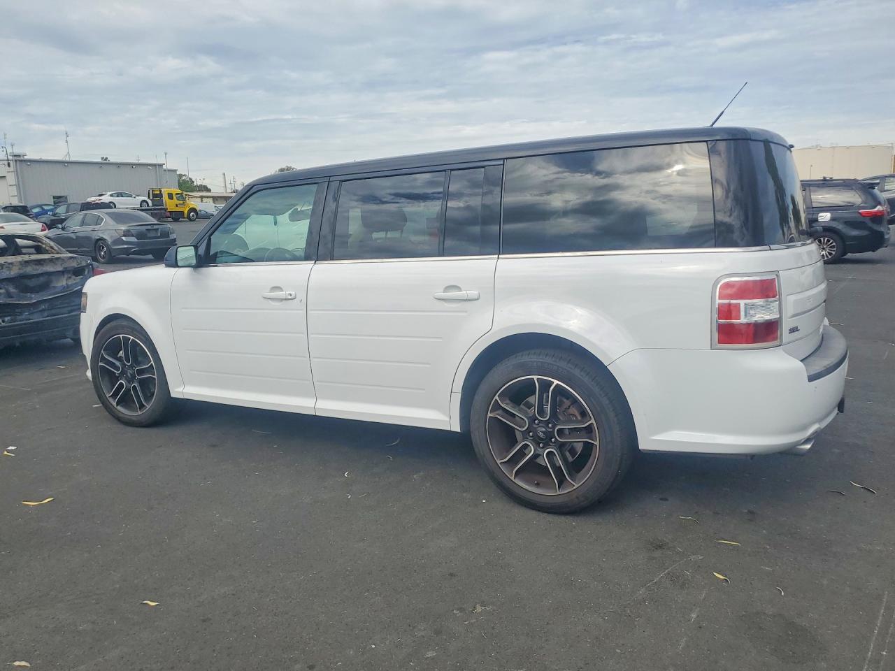 2014 Ford Flex Sel White vin: 2FMGK5C80EBD27782
