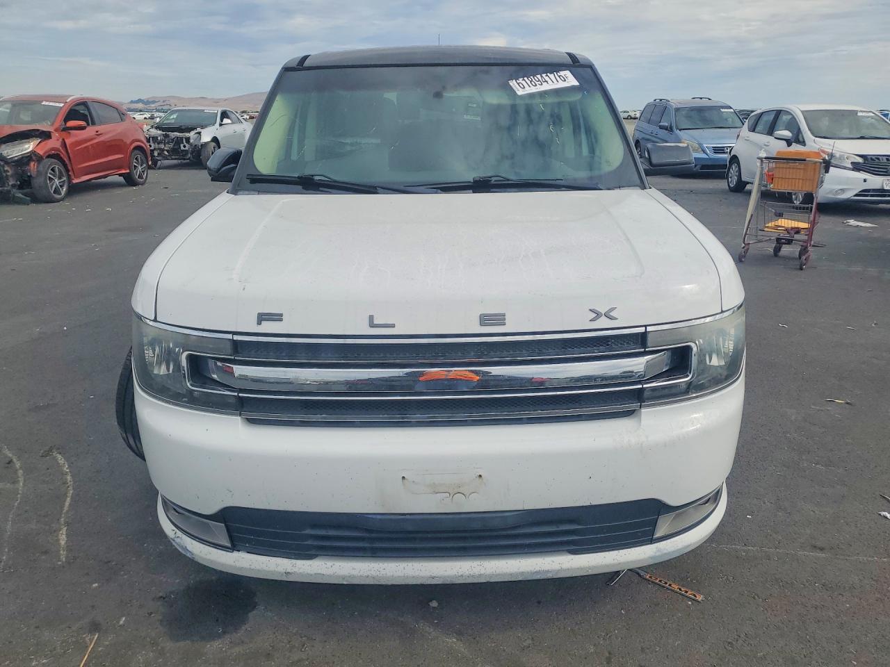 2014 Ford Flex Sel White vin: 2FMGK5C80EBD27782