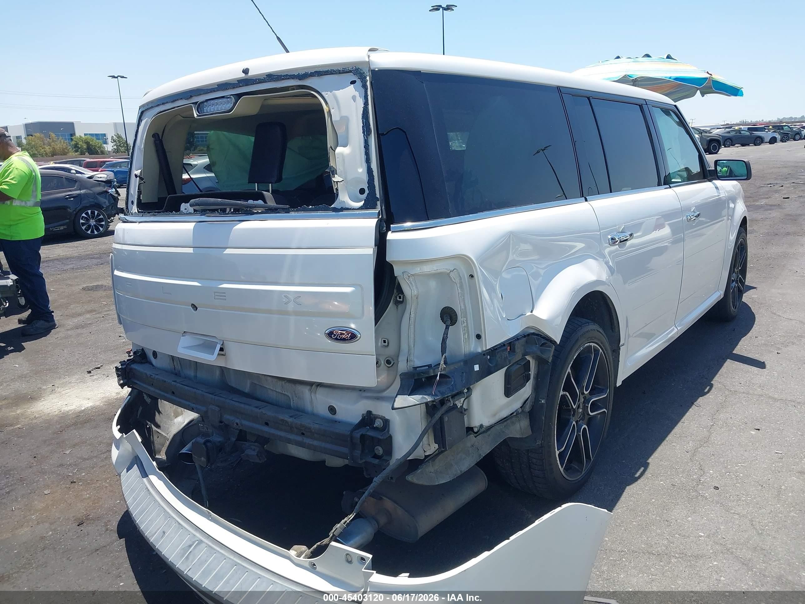 2015 Ford Flex Sel White vin: 2FMGK5C80FBA05077
