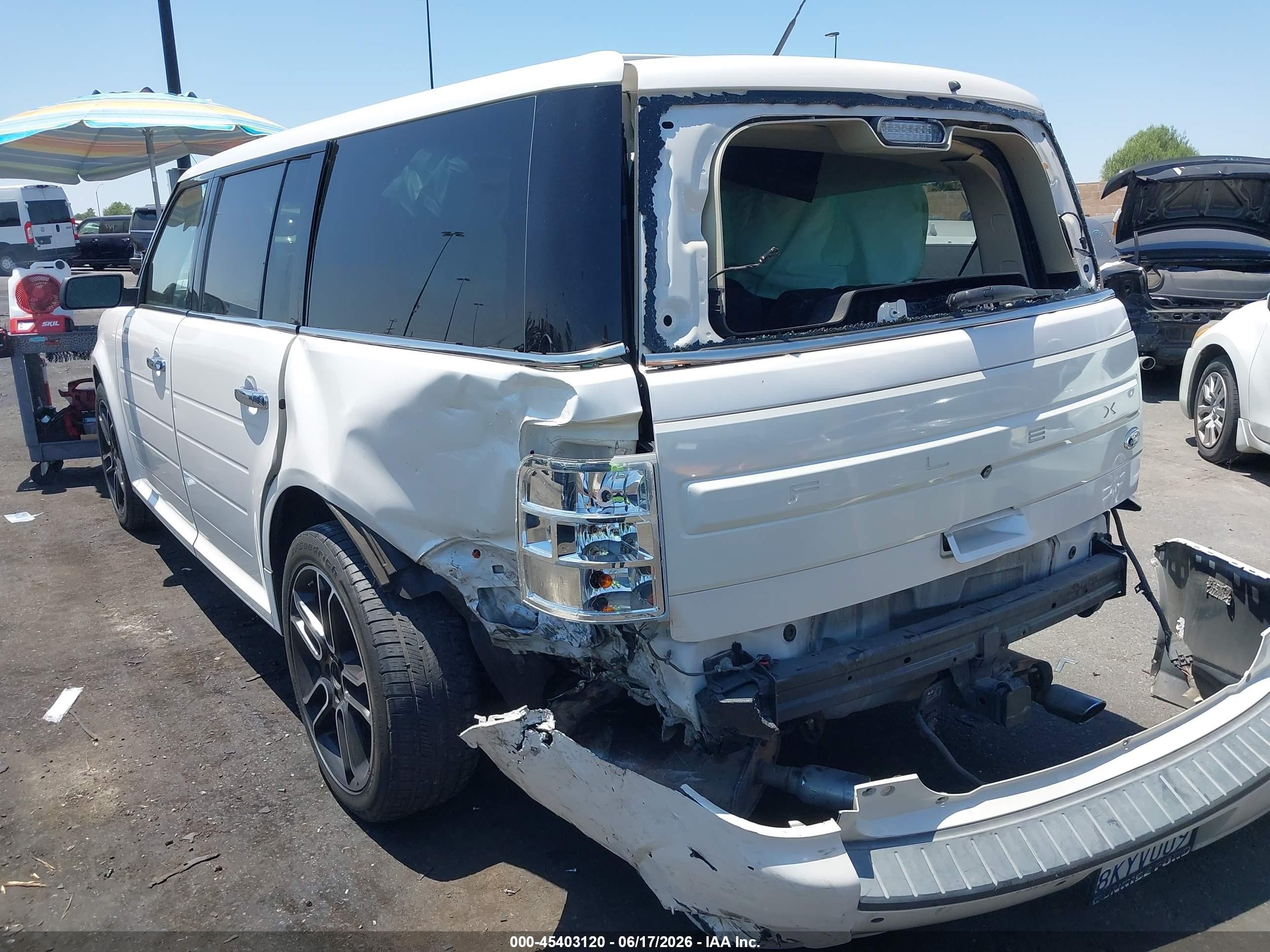 2015 Ford Flex Sel White vin: 2FMGK5C80FBA05077