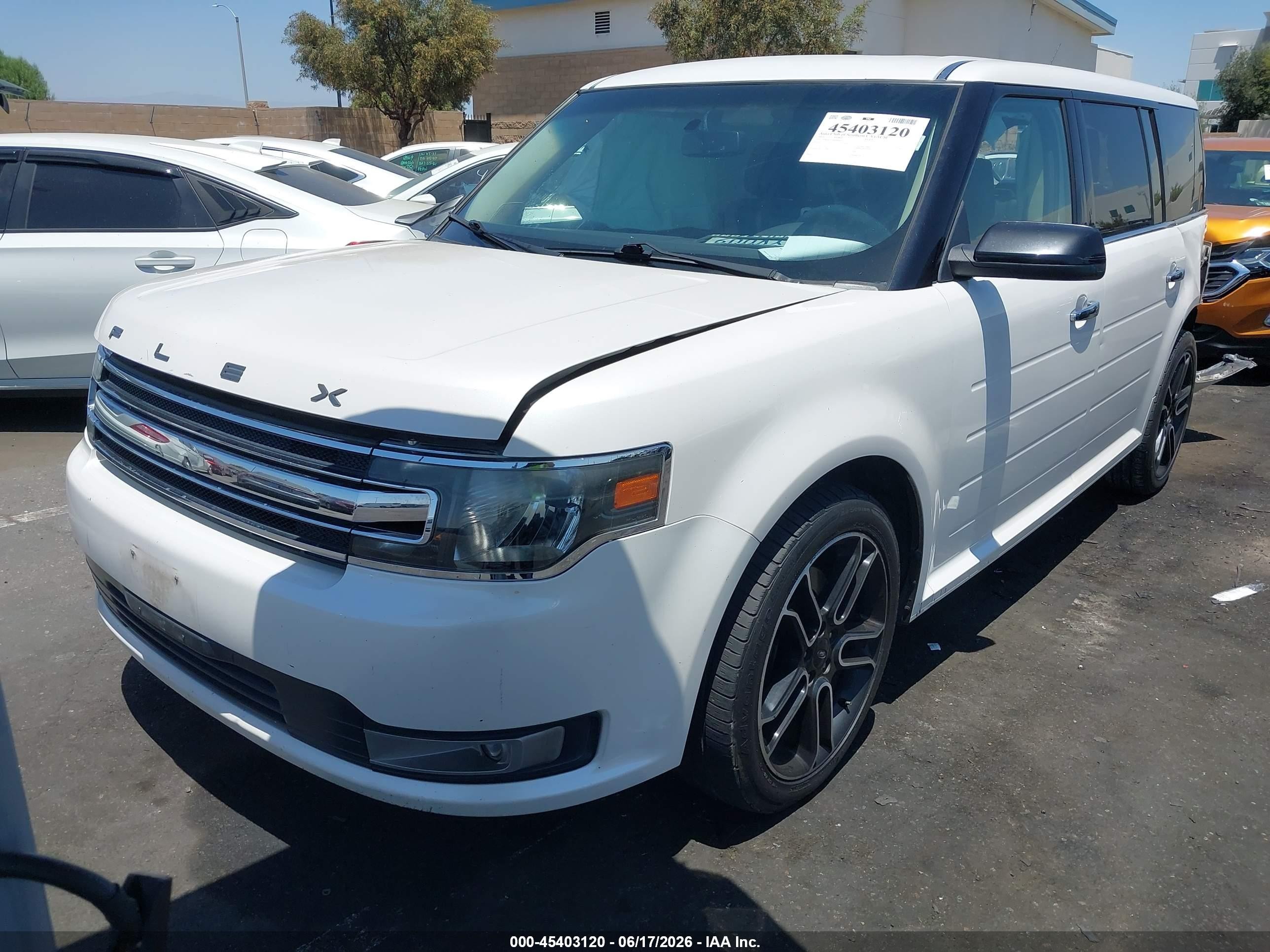 2015 Ford Flex Sel White vin: 2FMGK5C80FBA05077
