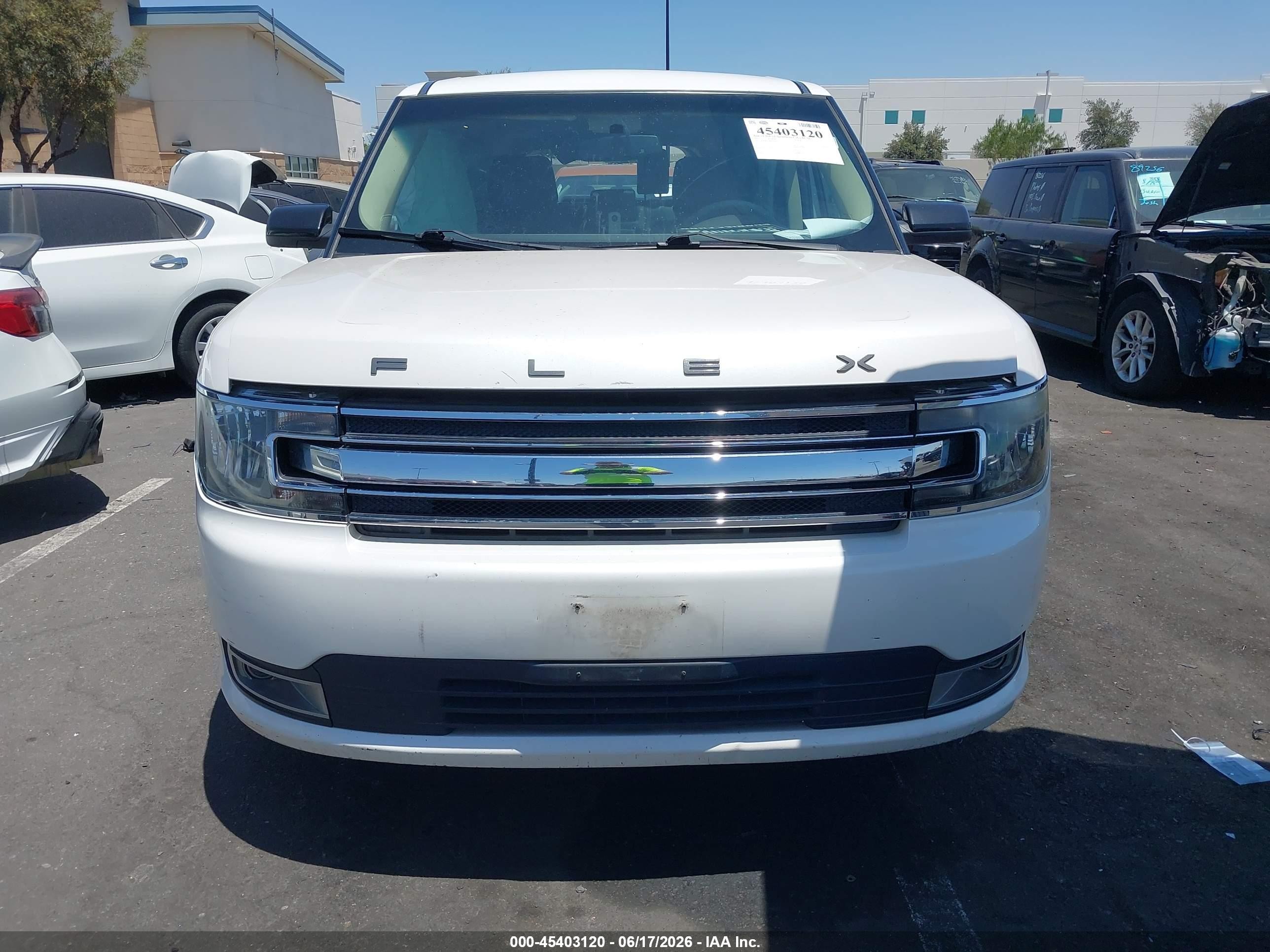 2015 Ford Flex Sel White vin: 2FMGK5C80FBA05077
