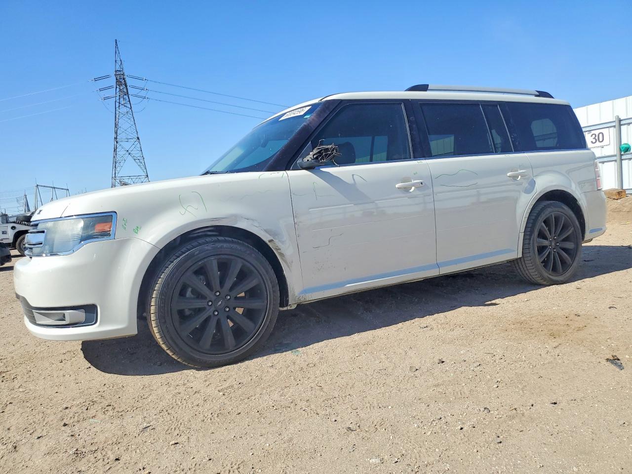 2014 Ford Flex Sel White vin: 2FMGK5C82EBD12698