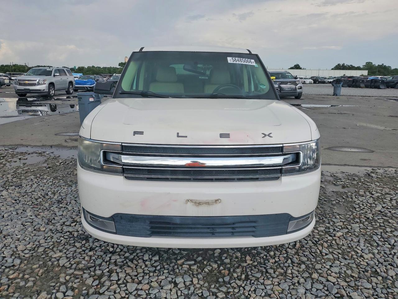2014 Ford Flex Sel White vin: 2FMGK5C82EBD33289