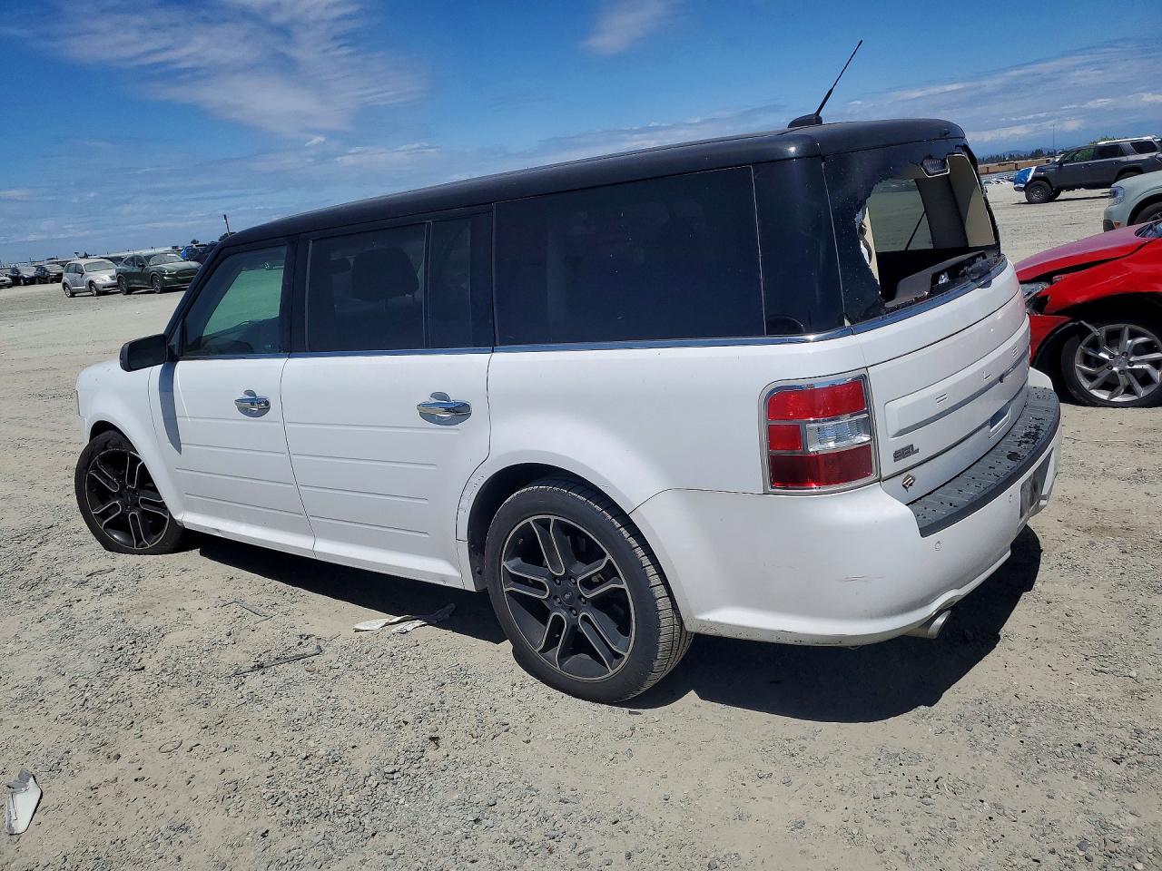 2015 Ford Flex Sel White vin: 2FMGK5C82FBA07882