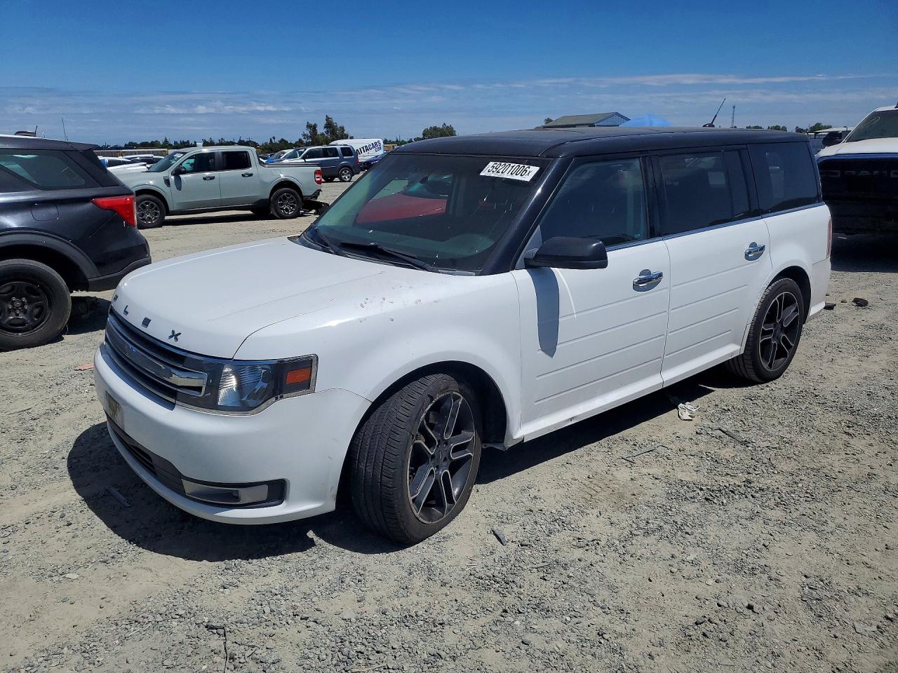 2015 Ford Flex Sel White vin: 2FMGK5C82FBA07882
