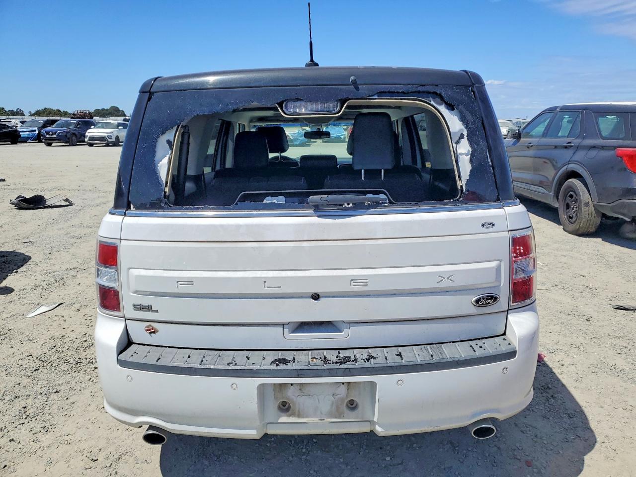2015 Ford Flex Sel White vin: 2FMGK5C82FBA07882
