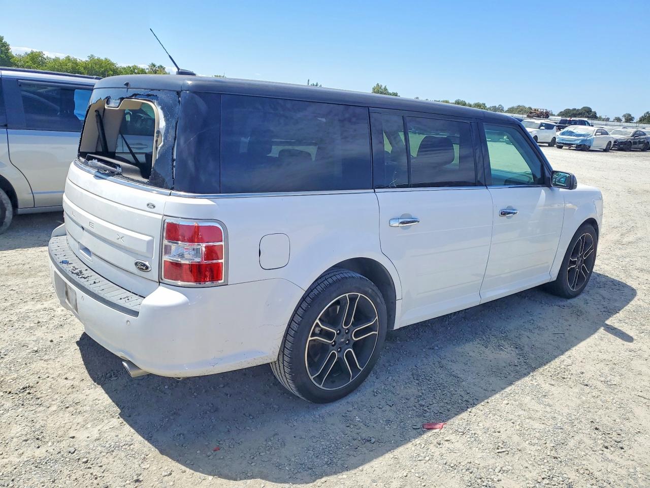 2015 Ford Flex Sel White vin: 2FMGK5C82FBA07882