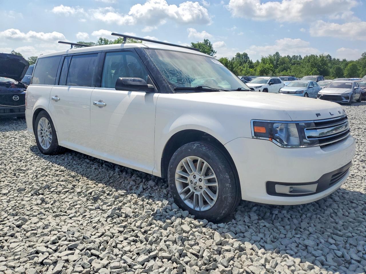 2015 Ford Flex Sel White vin: 2FMGK5C82FBA19448