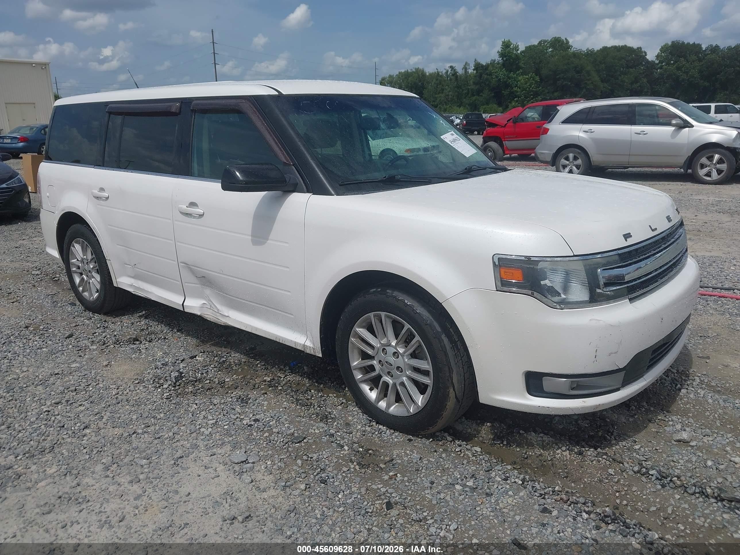 2014 Ford Flex Sel White vin: 2FMGK5C83EBD16484