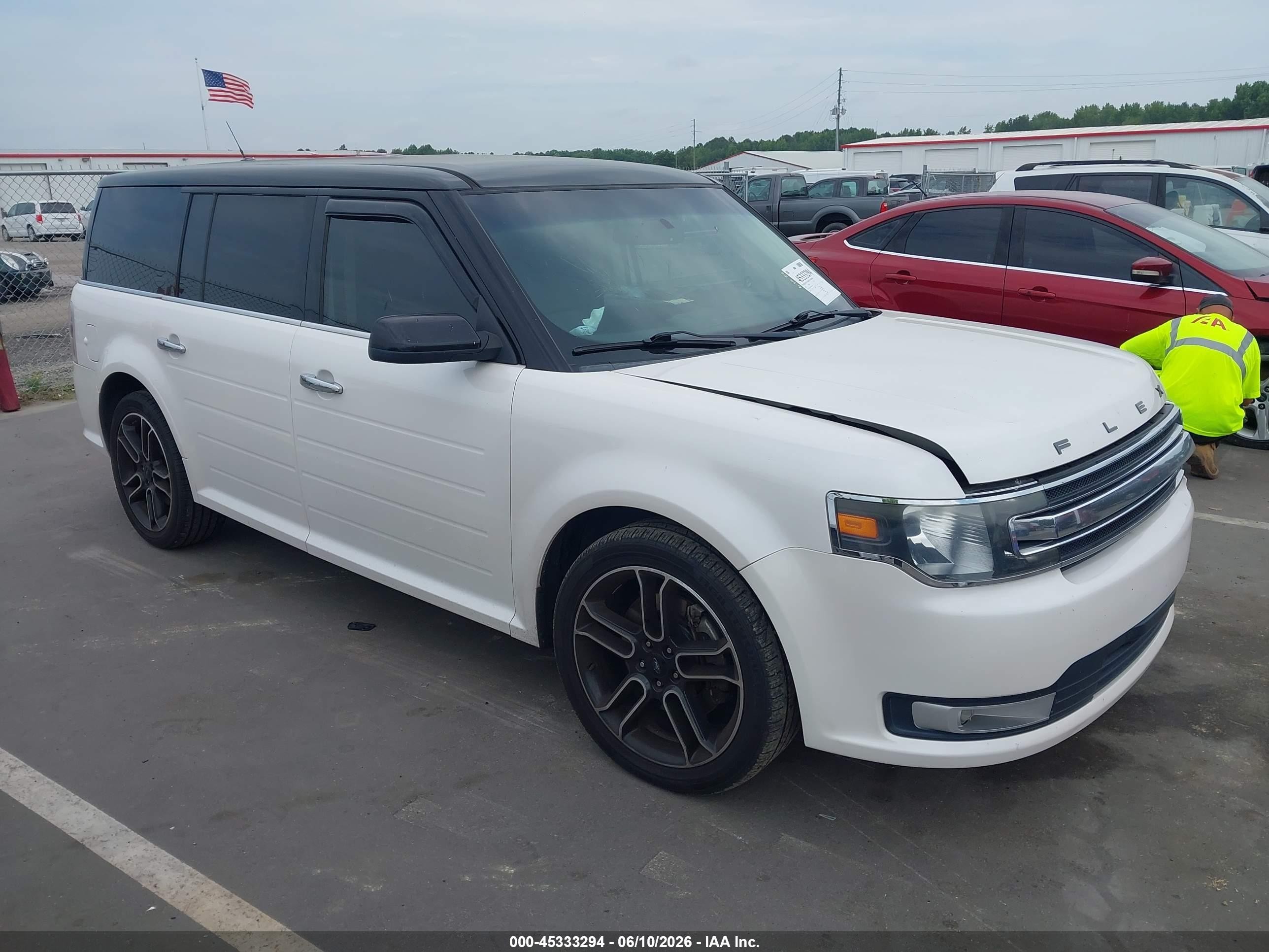 2015 Ford Flex Sel White vin: 2FMGK5C83FBA15800