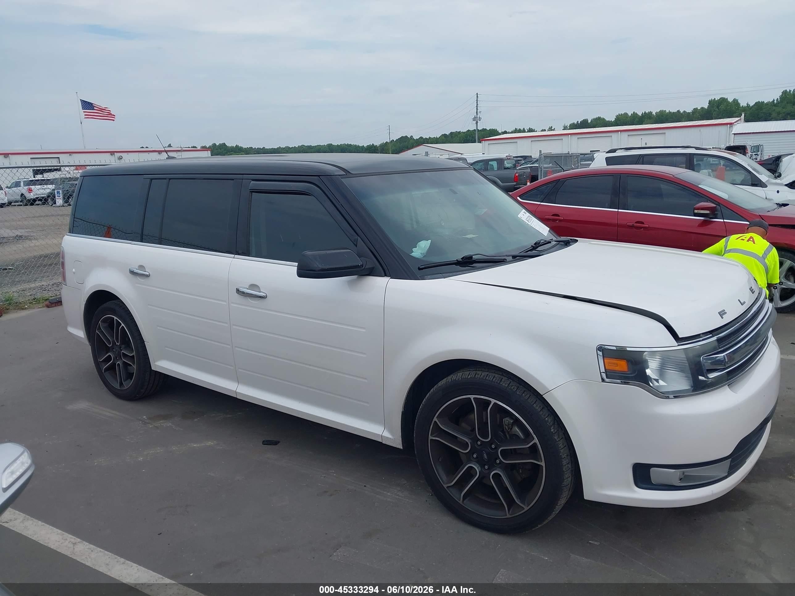 2015 Ford Flex Sel White vin: 2FMGK5C83FBA15800