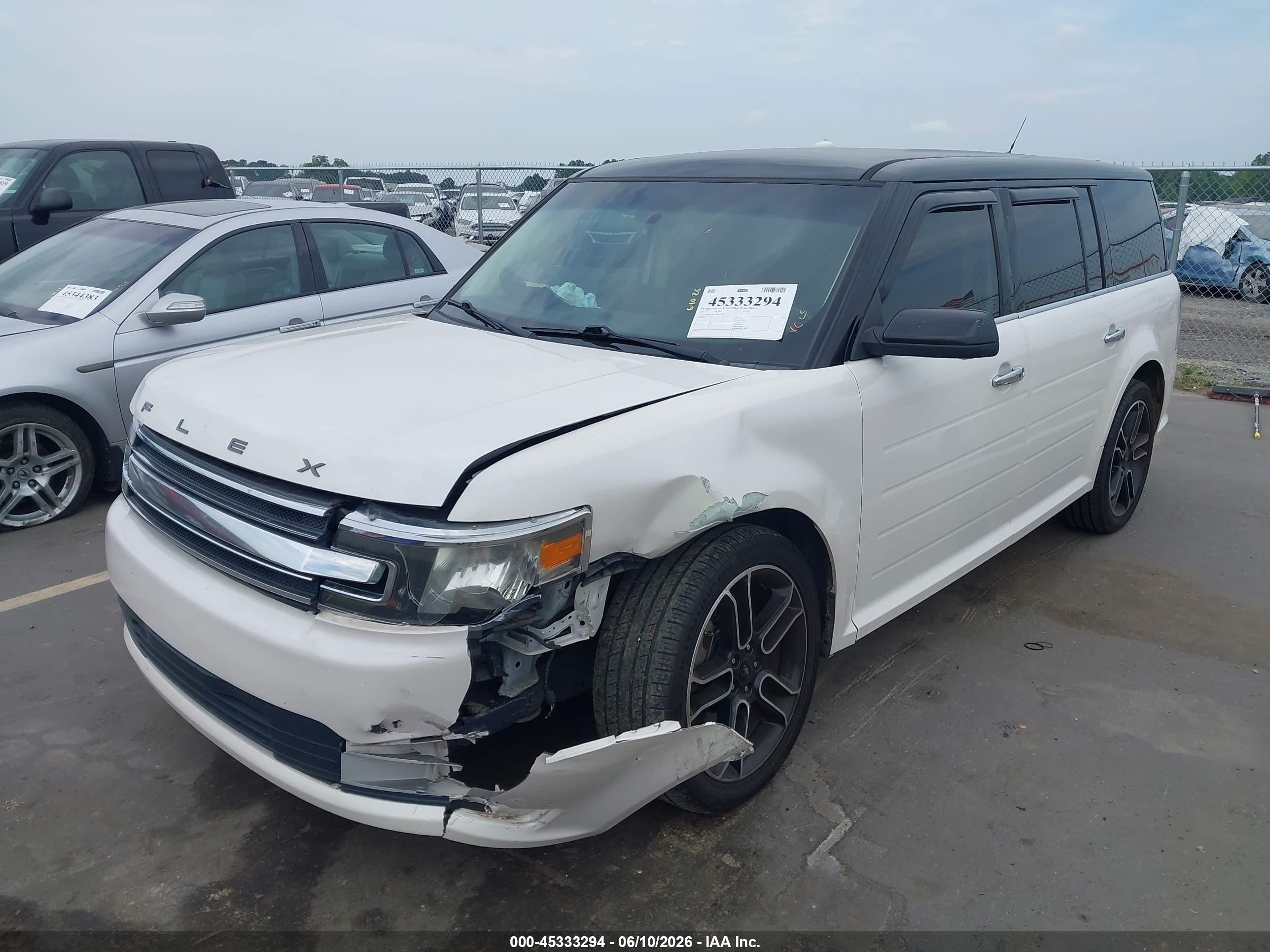 2015 Ford Flex Sel White vin: 2FMGK5C83FBA15800