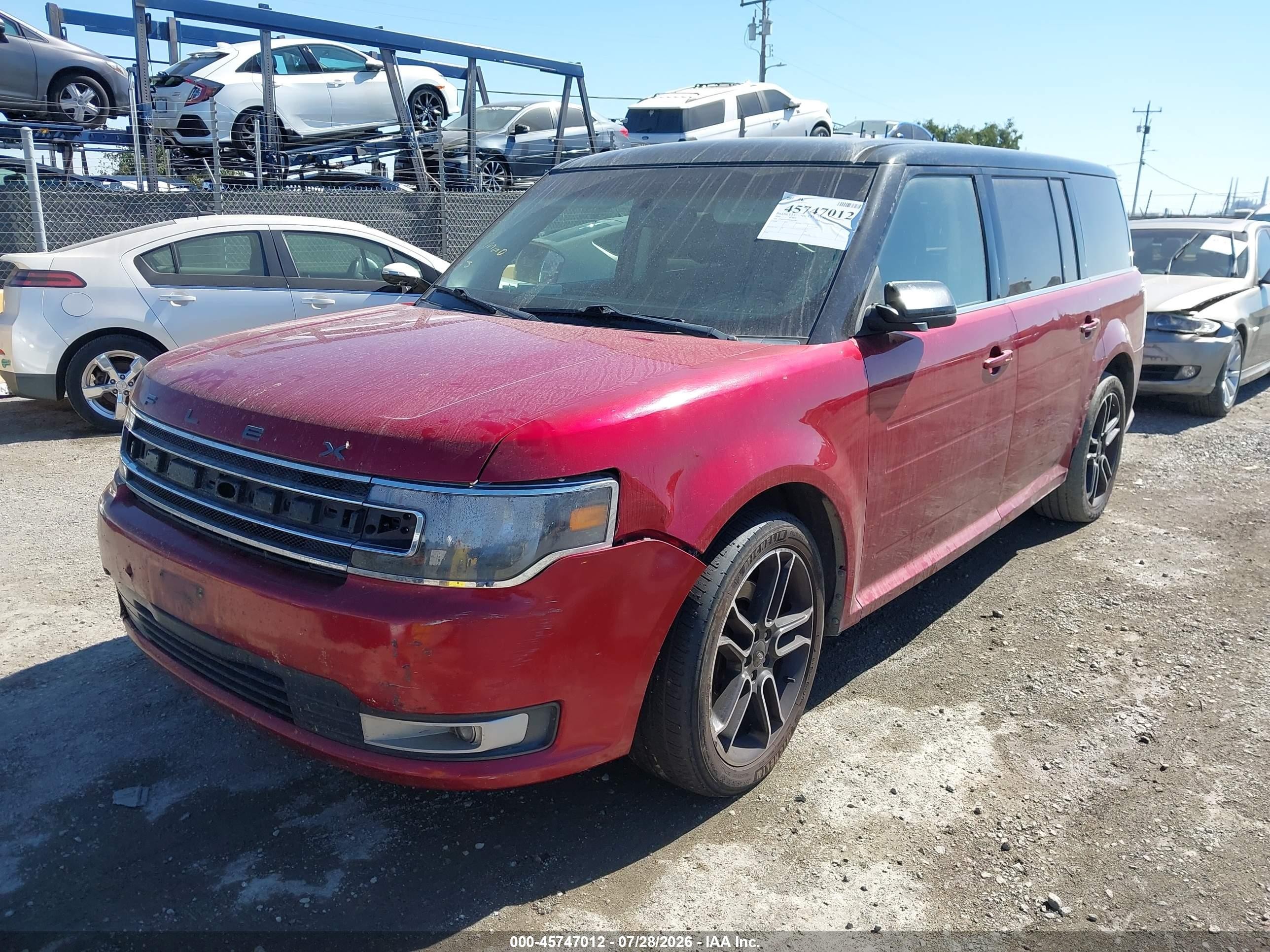 2014 Ford Flex Sel Red vin: 2FMGK5C84EBD16834