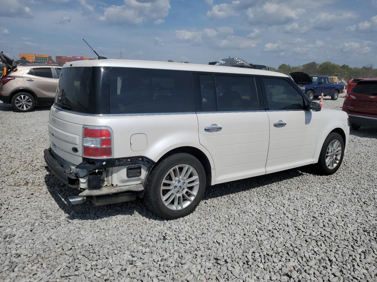 2018 Ford Flex Sel White vin: 2FMGK5C86JBA19199