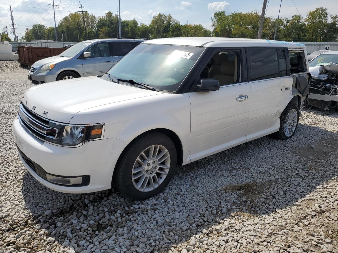 2018 Ford Flex Sel White vin: 2FMGK5C86JBA19199