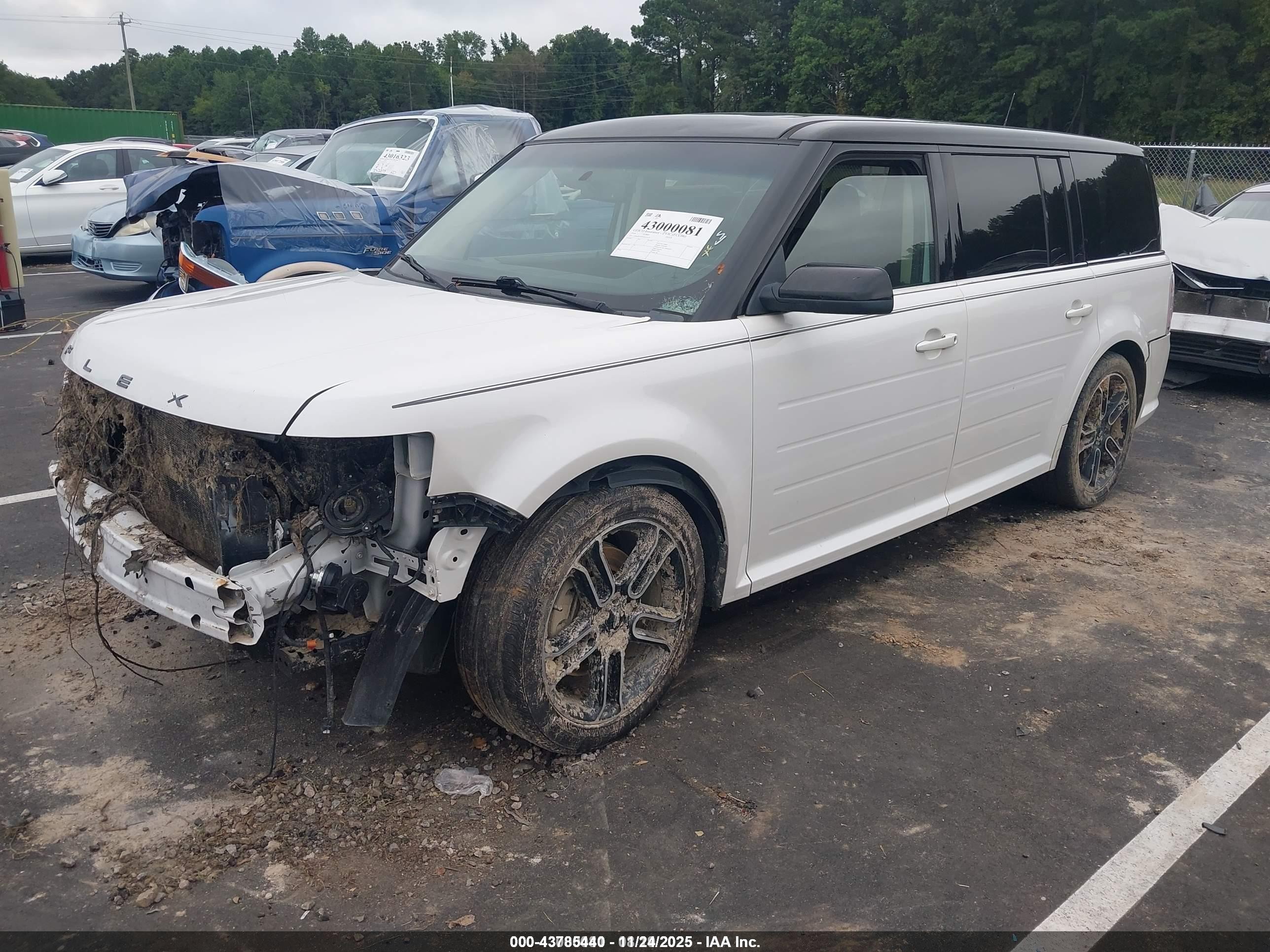 2014 Ford Flex Sel White vin: 2FMGK5C87EBD15273