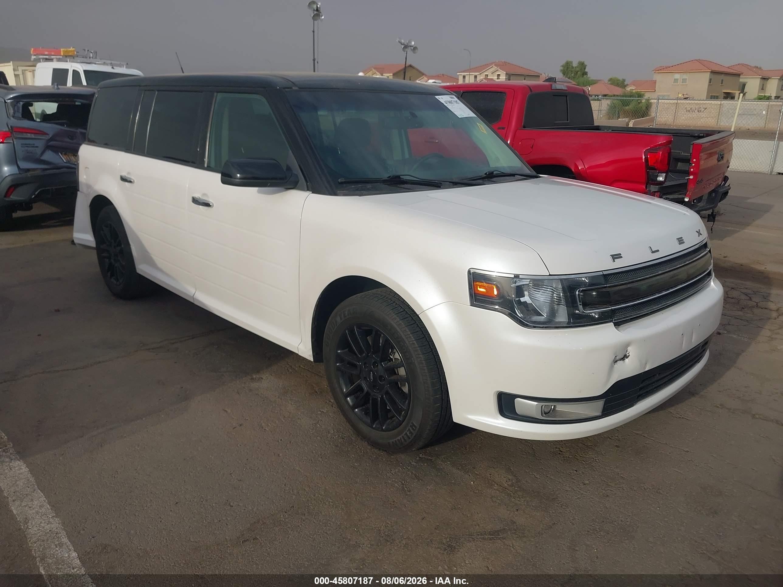 2015 Ford Flex Sel White vin: 2FMGK5C87FBA03293