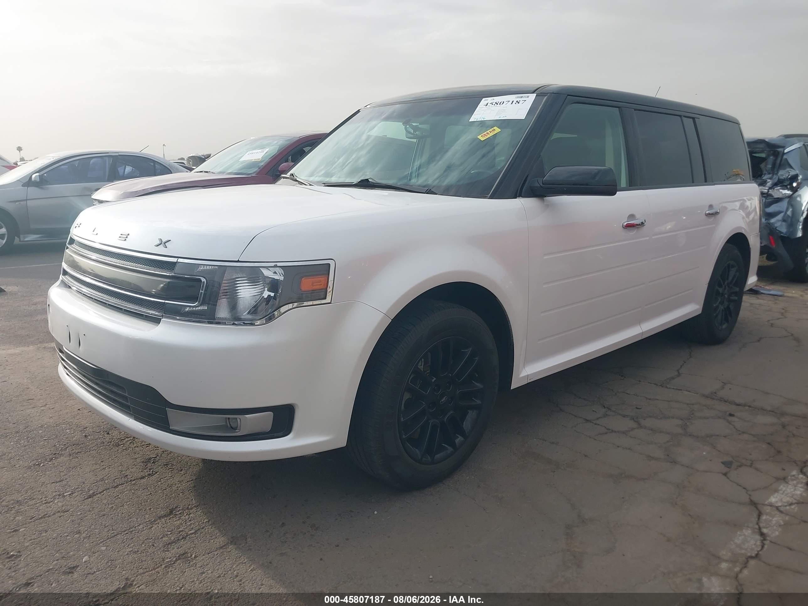 2015 Ford Flex Sel White vin: 2FMGK5C87FBA03293
