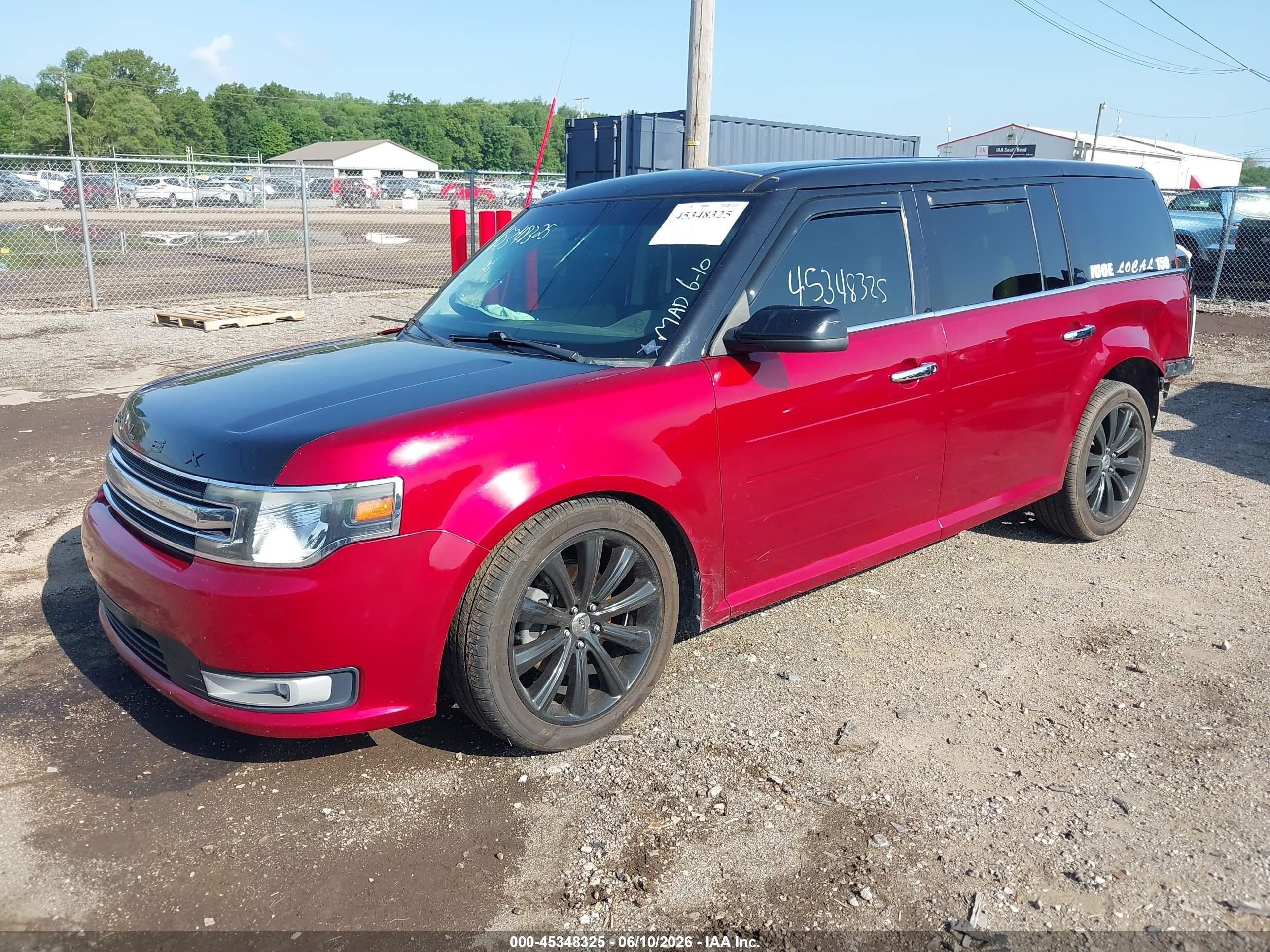 2013 Ford Flex Sel Red vin: 2FMGK5C88DBD02725