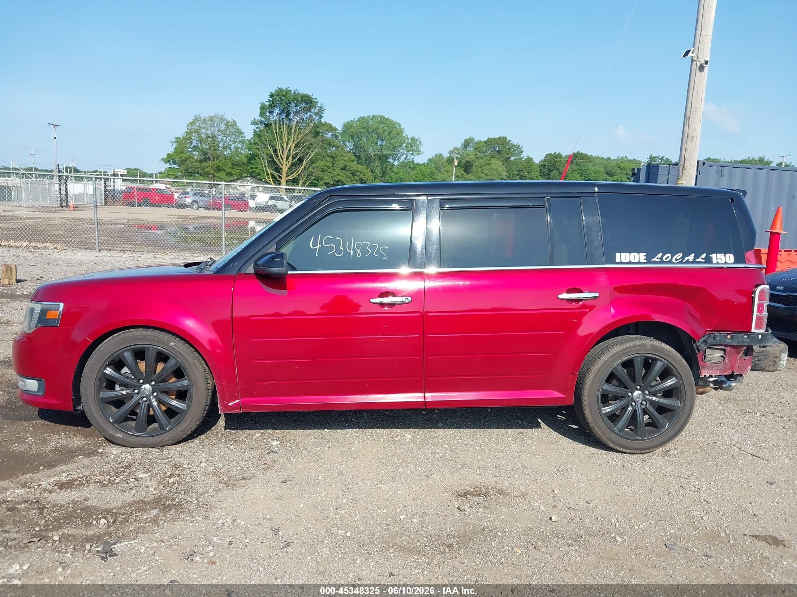 2013 Ford Flex Sel Red vin: 2FMGK5C88DBD02725
