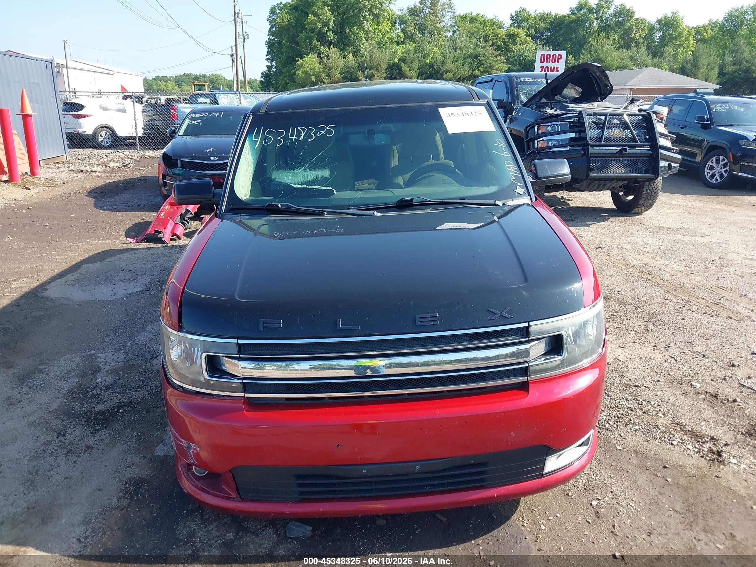 2013 Ford Flex Sel Red vin: 2FMGK5C88DBD02725