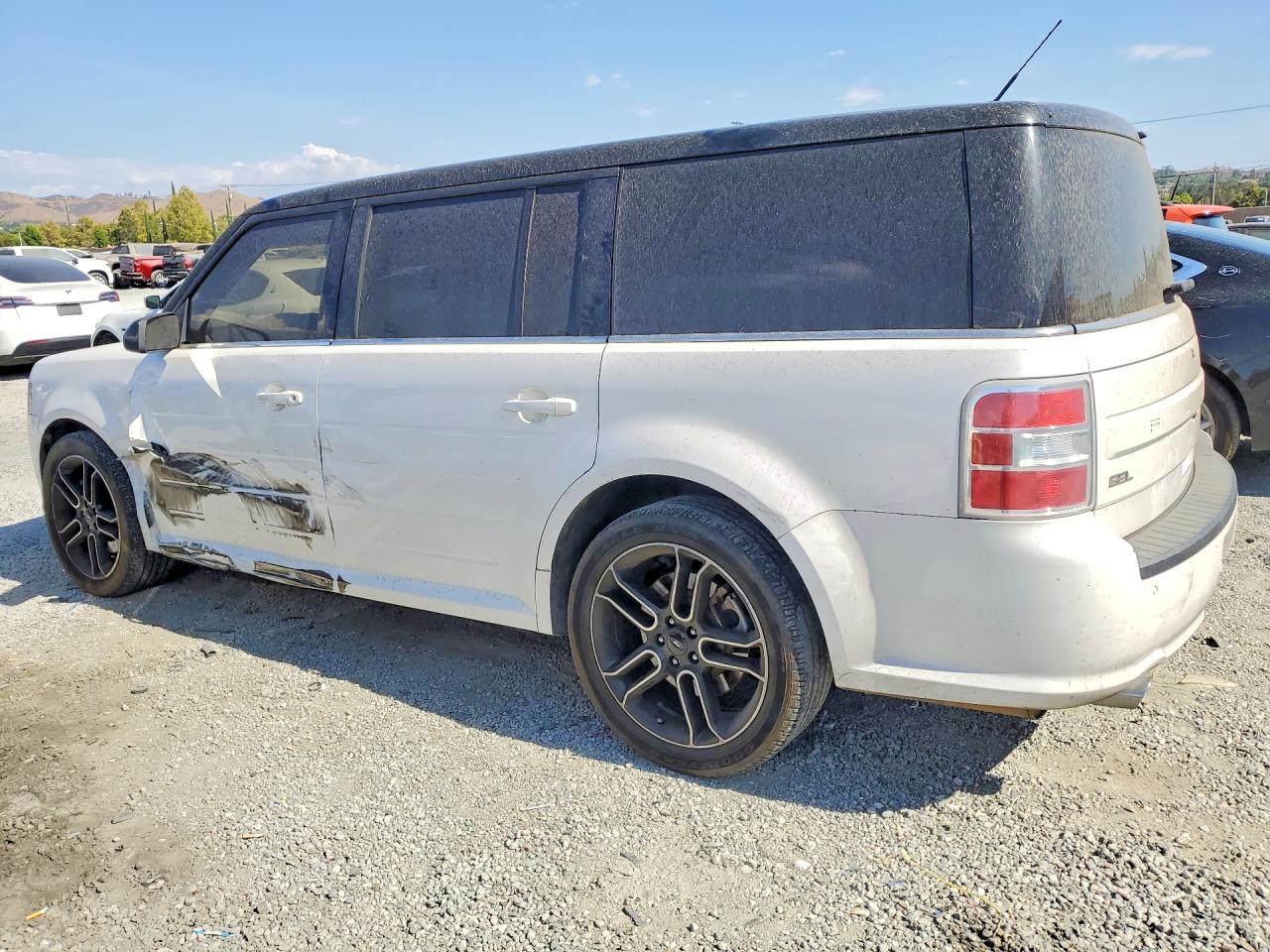 2014 Ford Flex Sel White vin: 2FMGK5C88EBD39131