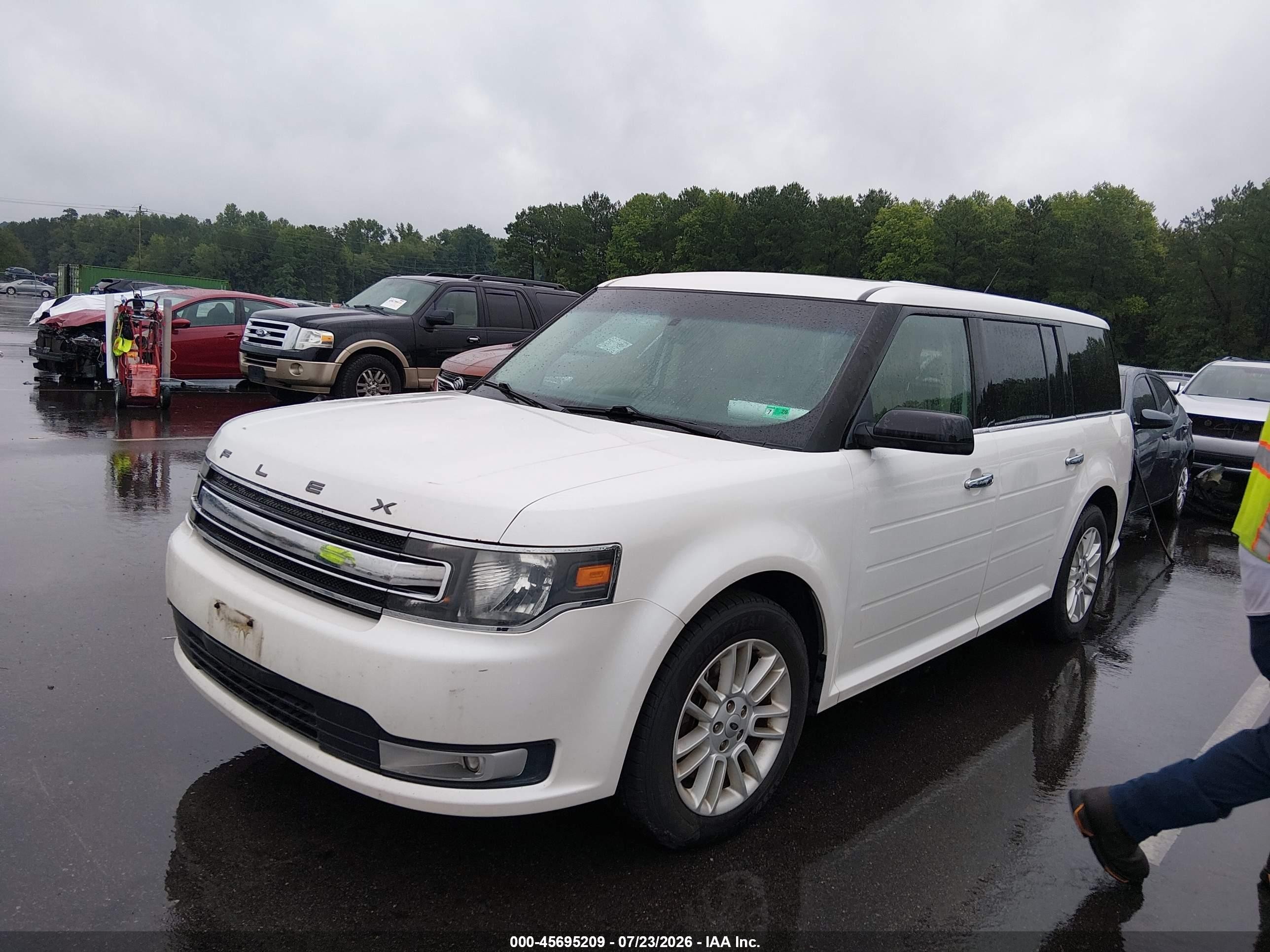 2015 Ford Flex Sel White vin: 2FMGK5C88FBA10821