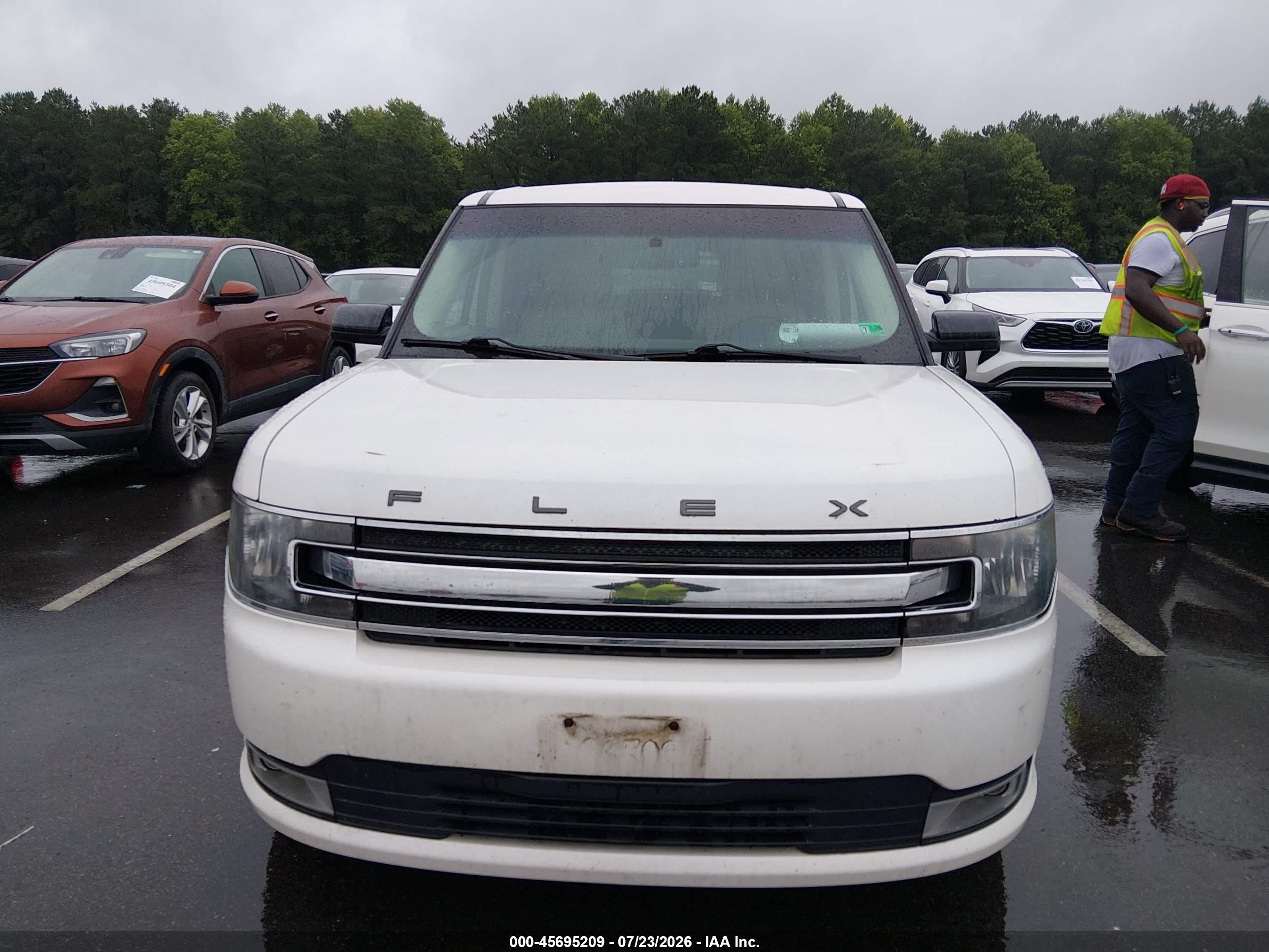 2015 Ford Flex Sel White vin: 2FMGK5C88FBA10821