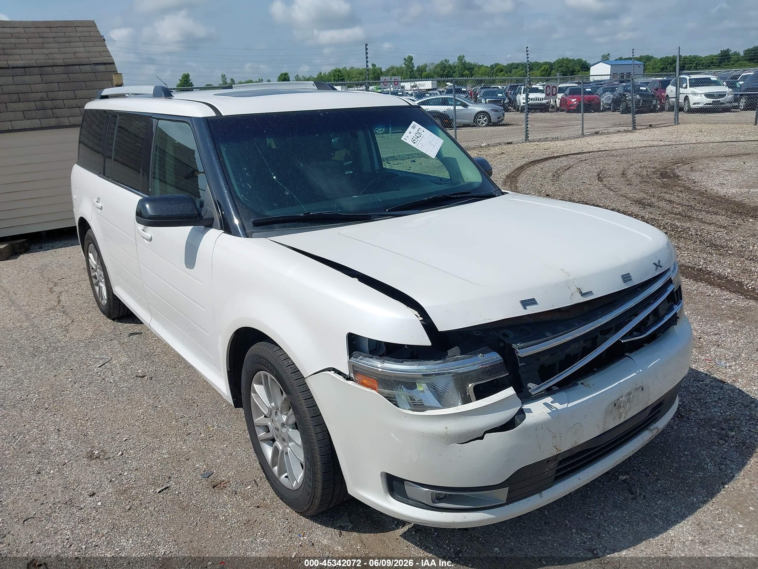 2013 Ford Flex Sel White vin: 2FMGK5C89DBD25849