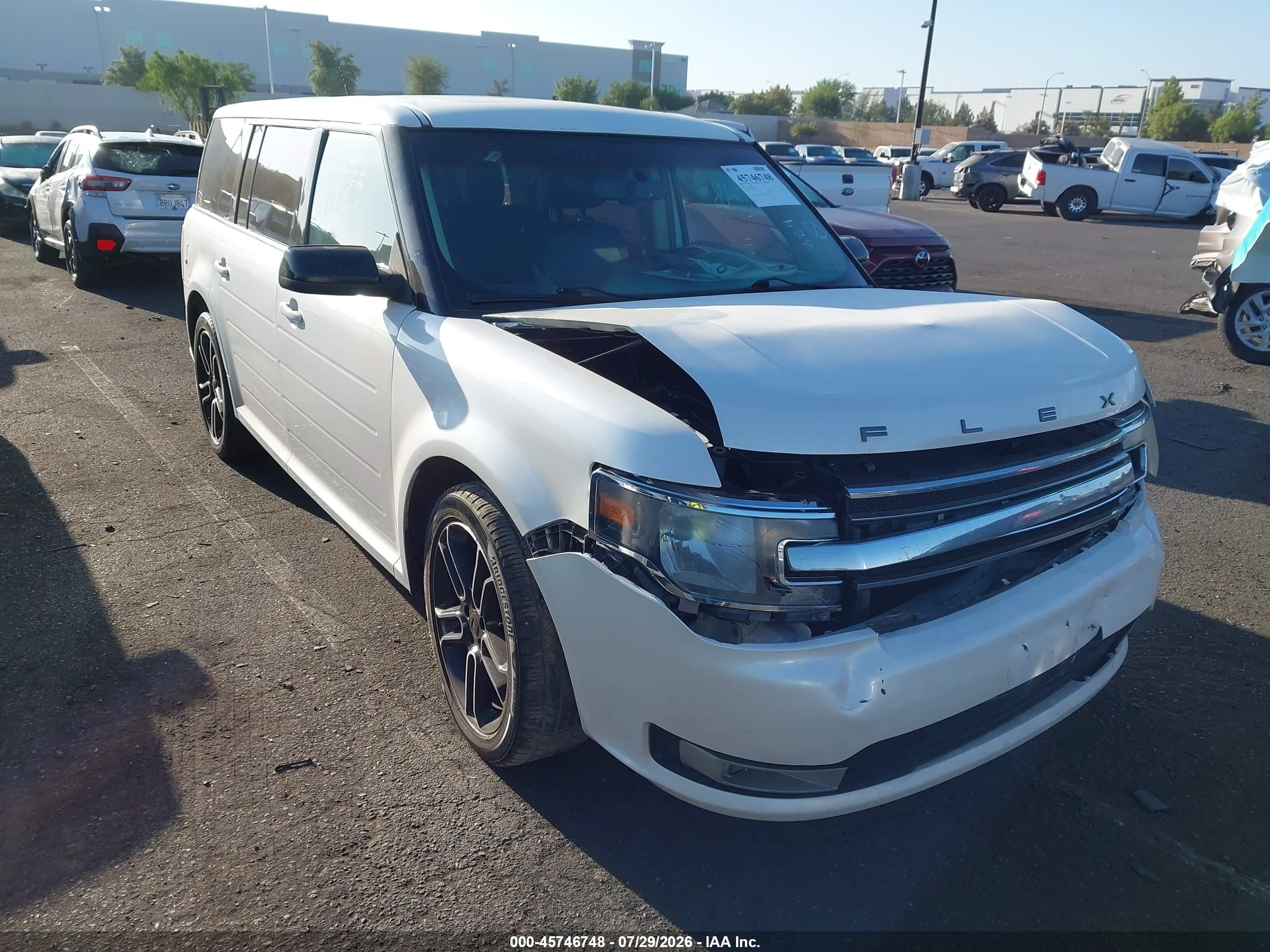 2014 Ford Flex Sel White vin: 2FMGK5C89EBD36884