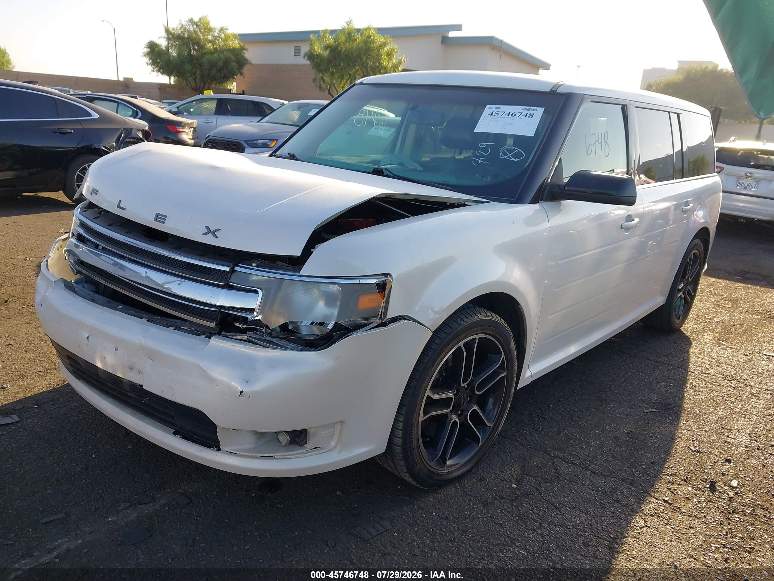 2014 Ford Flex Sel White vin: 2FMGK5C89EBD36884