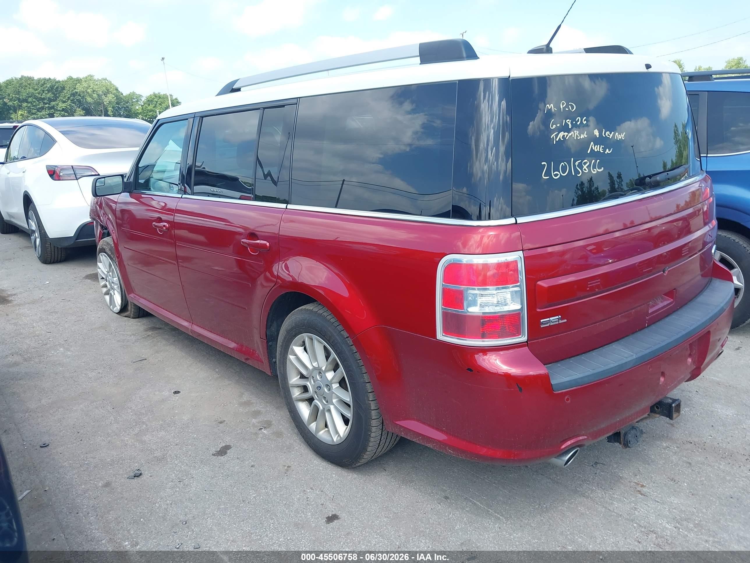 2014 Ford Flex Sel Red vin: 2FMGK5C8XEBD02341