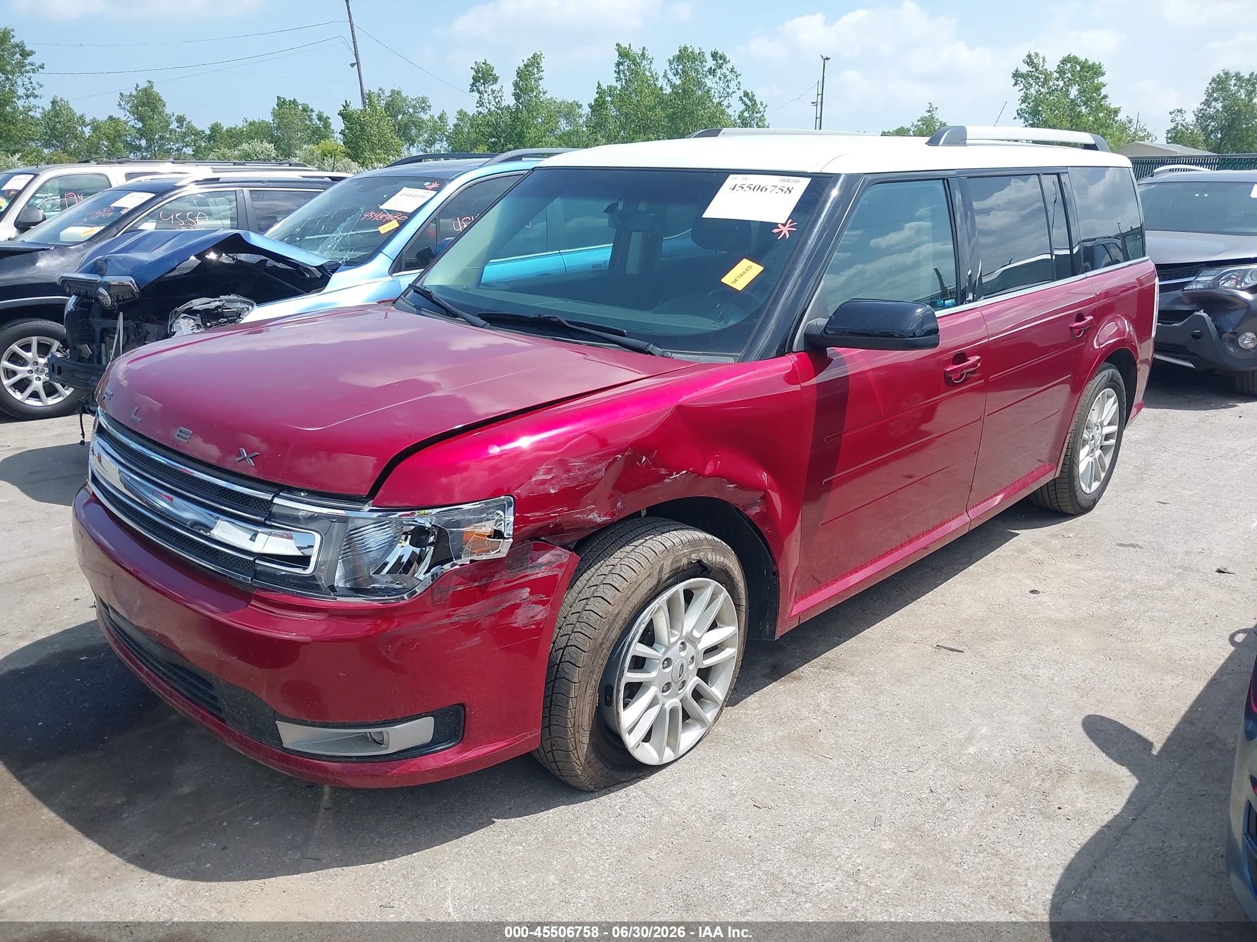 2014 Ford Flex Sel Red vin: 2FMGK5C8XEBD02341