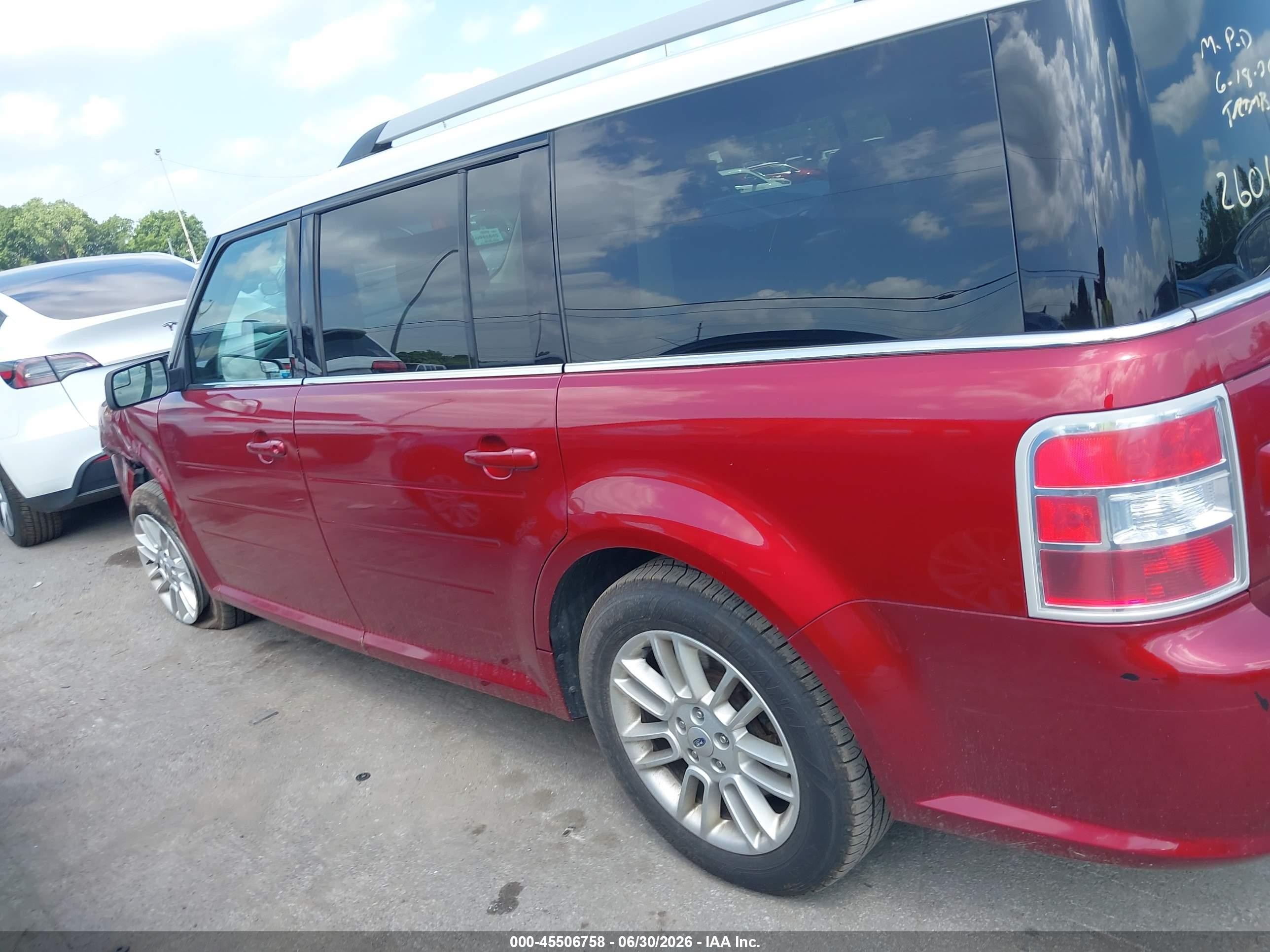 2014 Ford Flex Sel Red vin: 2FMGK5C8XEBD02341
