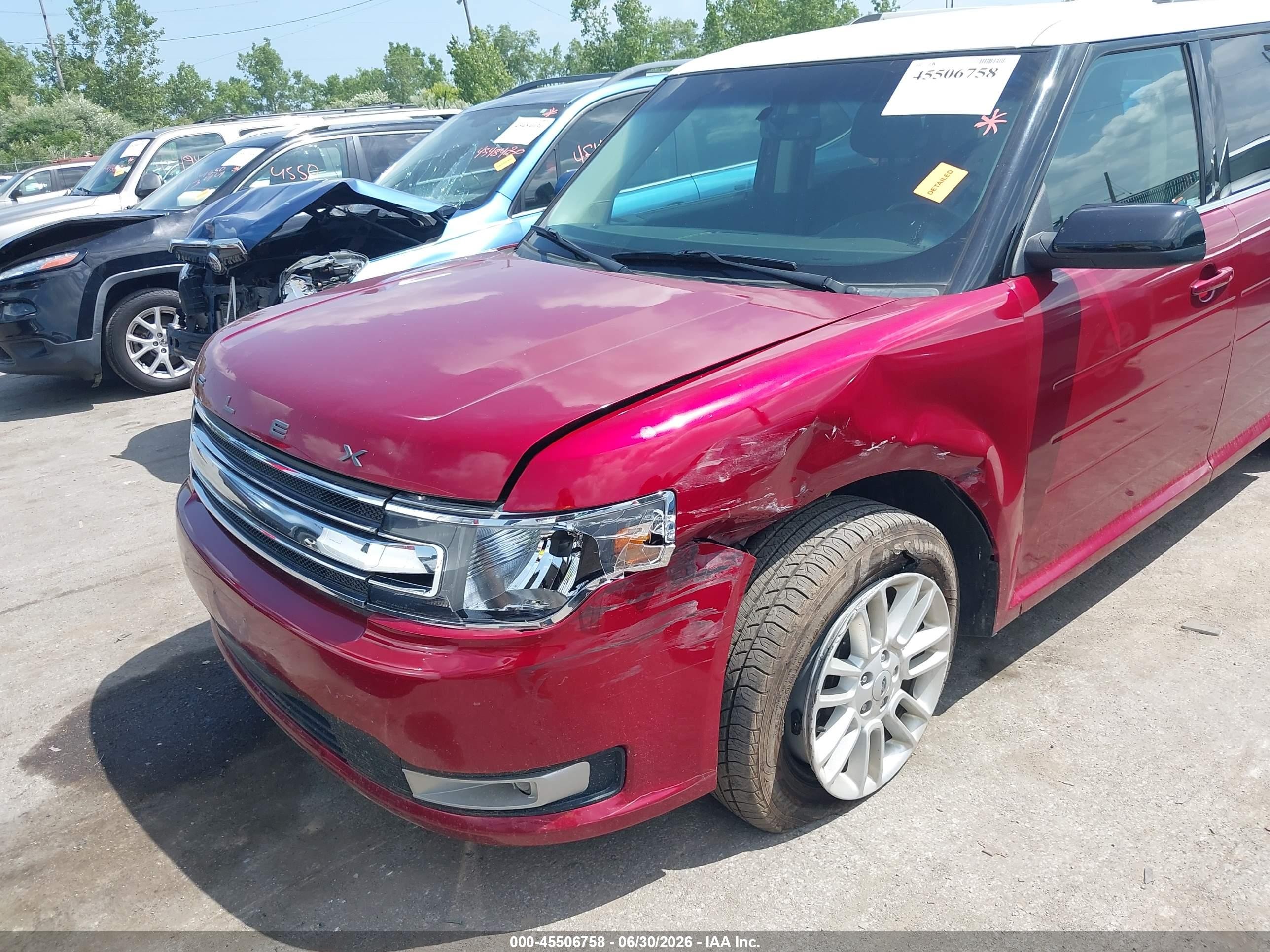 2014 Ford Flex Sel Red vin: 2FMGK5C8XEBD02341