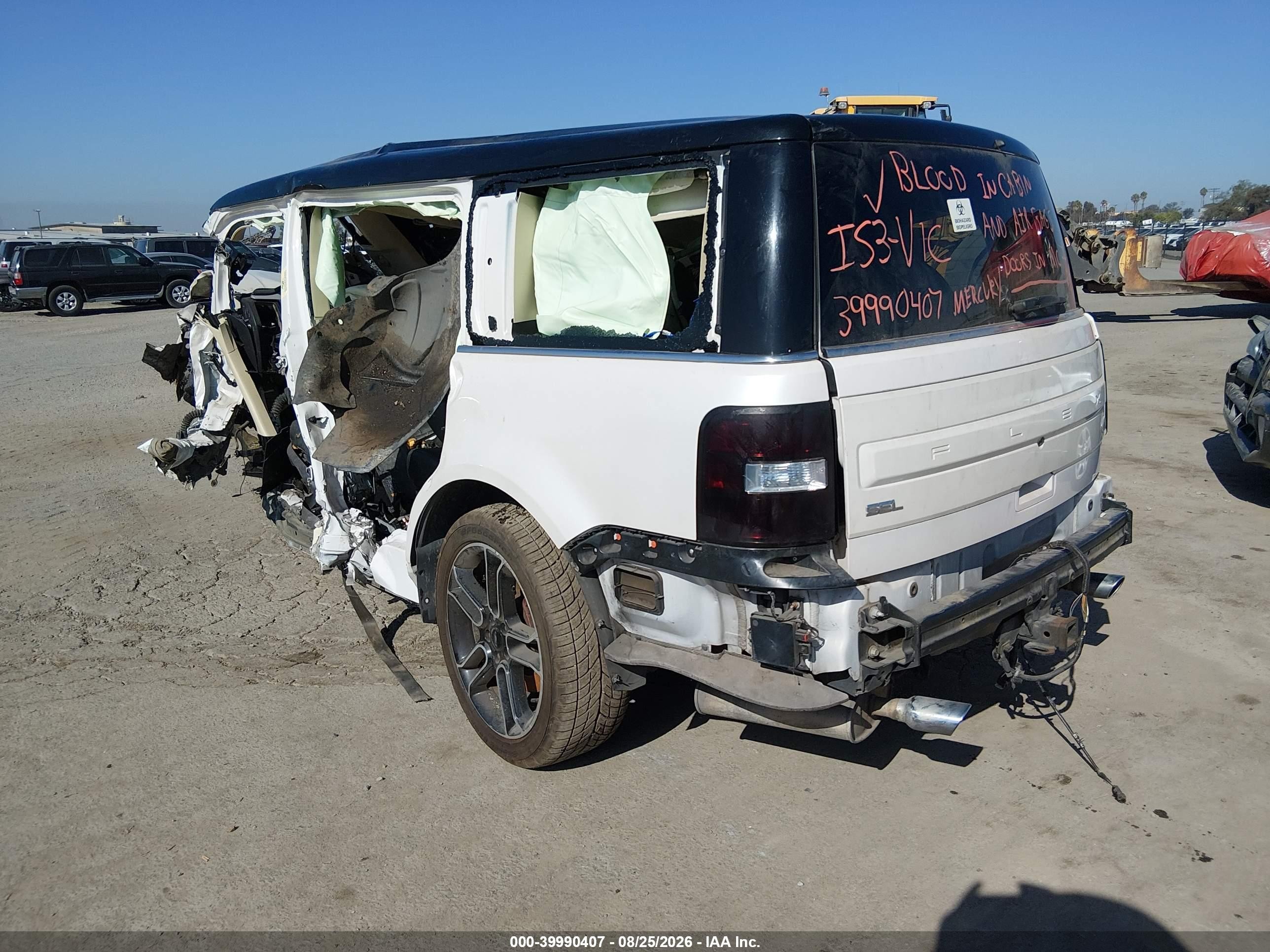 2014 Ford Flex Sel White vin: 2FMGK5C8XEBD41107
