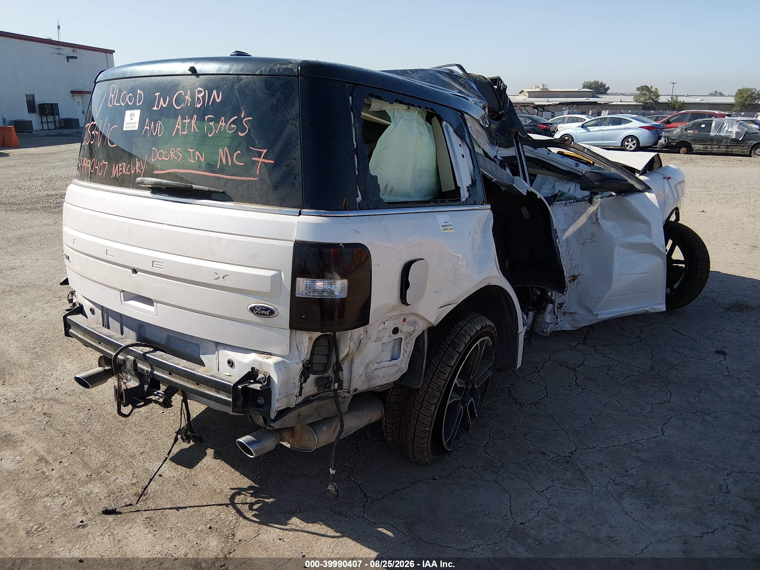 2014 Ford Flex Sel White vin: 2FMGK5C8XEBD41107