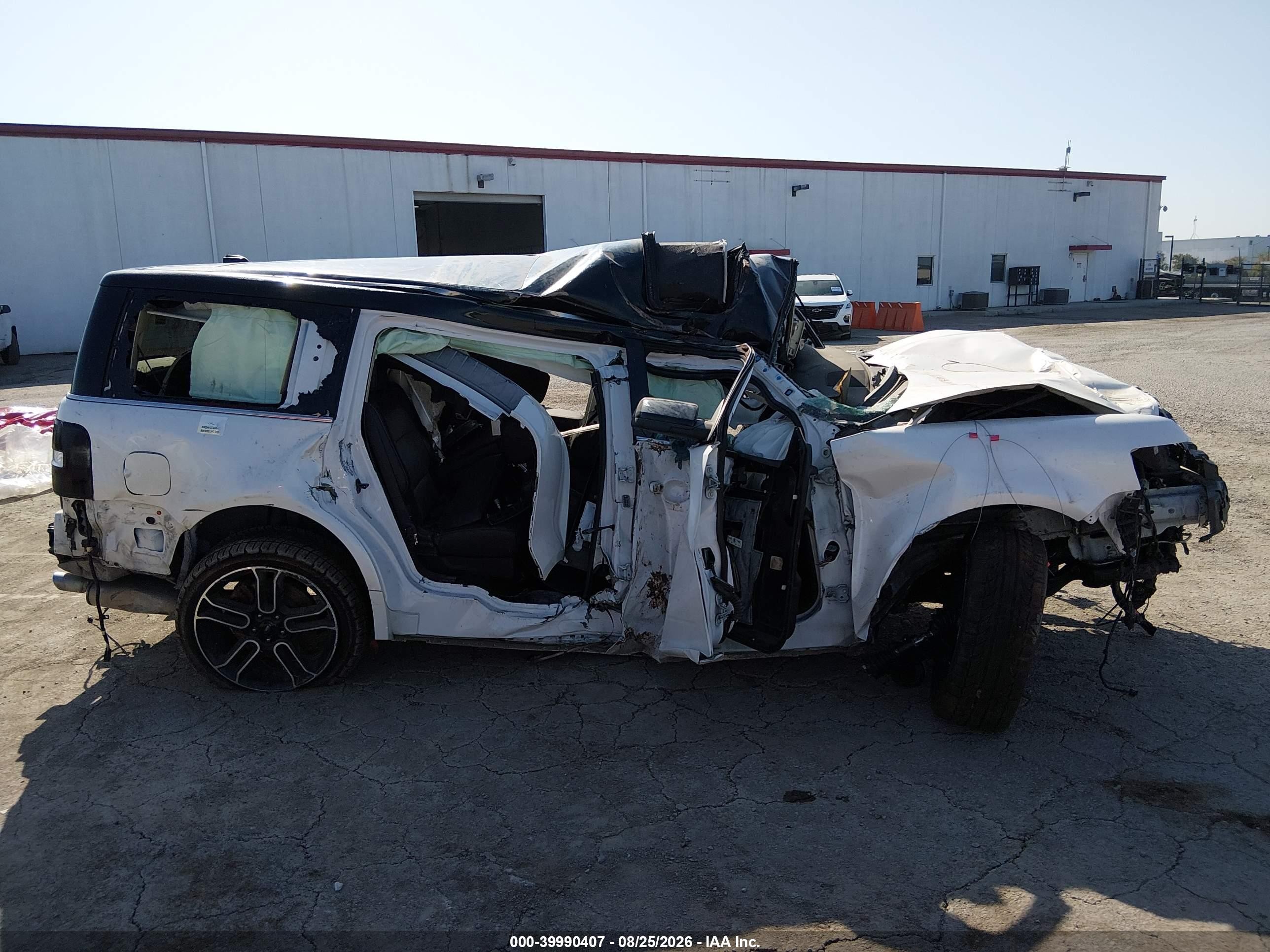 2014 Ford Flex Sel White vin: 2FMGK5C8XEBD41107