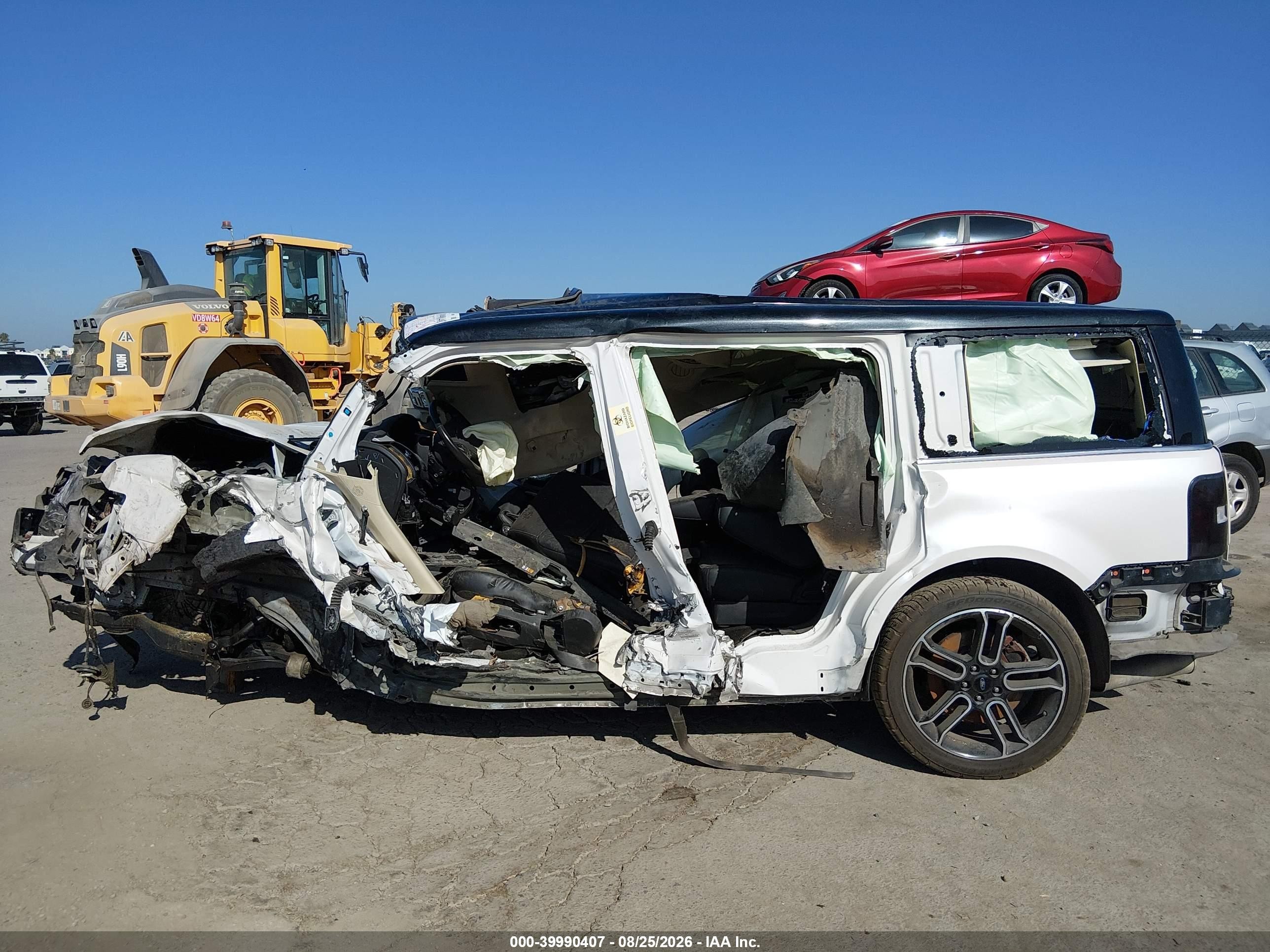 2014 Ford Flex Sel White vin: 2FMGK5C8XEBD41107