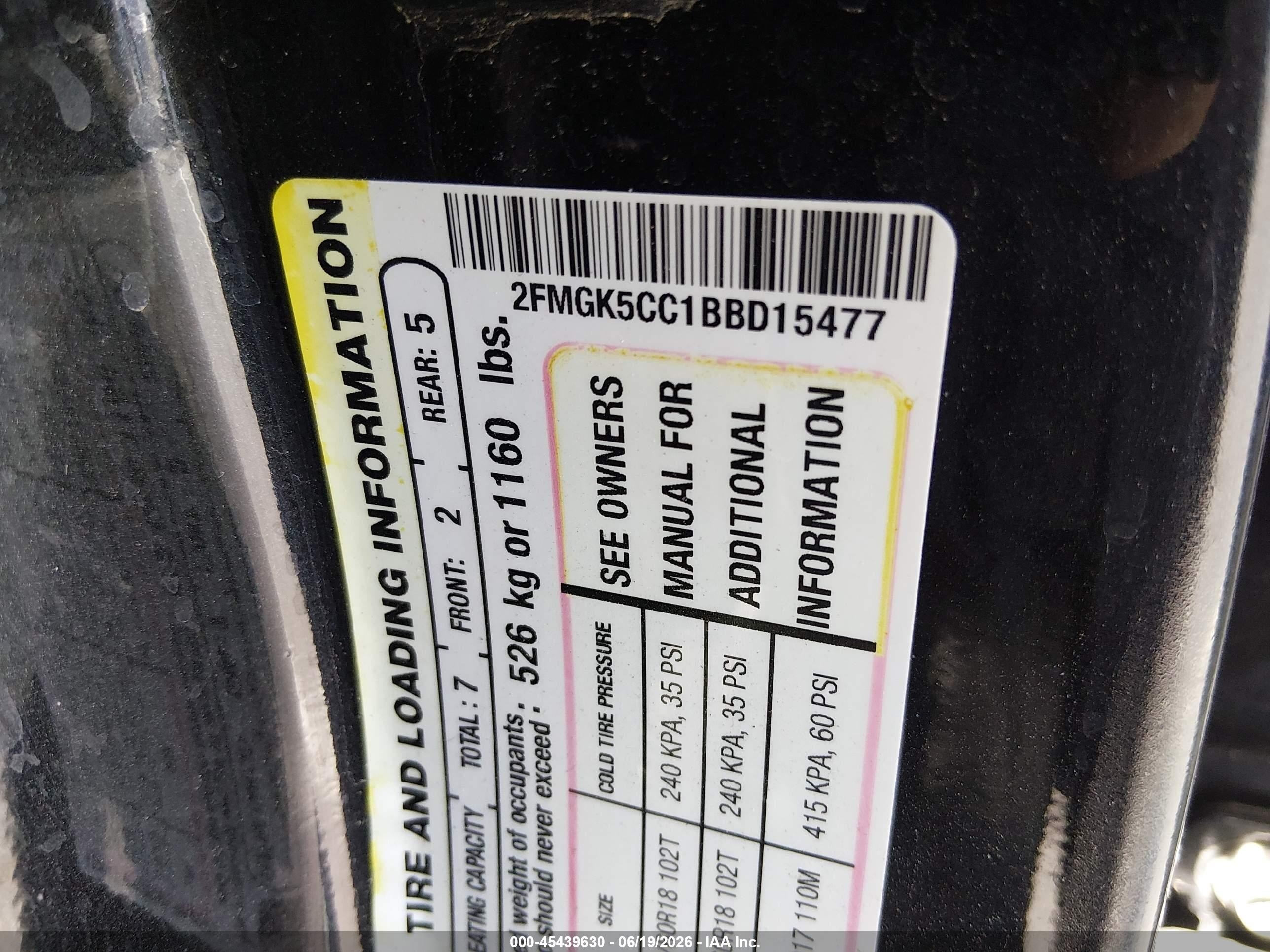 2011 Ford Flex Sel Black vin: 2FMGK5CC1BBD15477