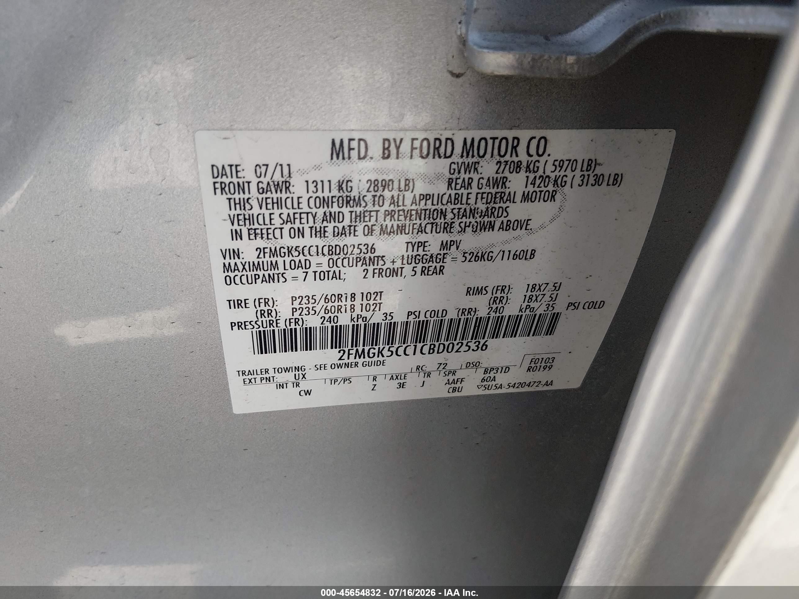 2012 Ford Flex Sel Silver vin: 2FMGK5CC1CBD02536