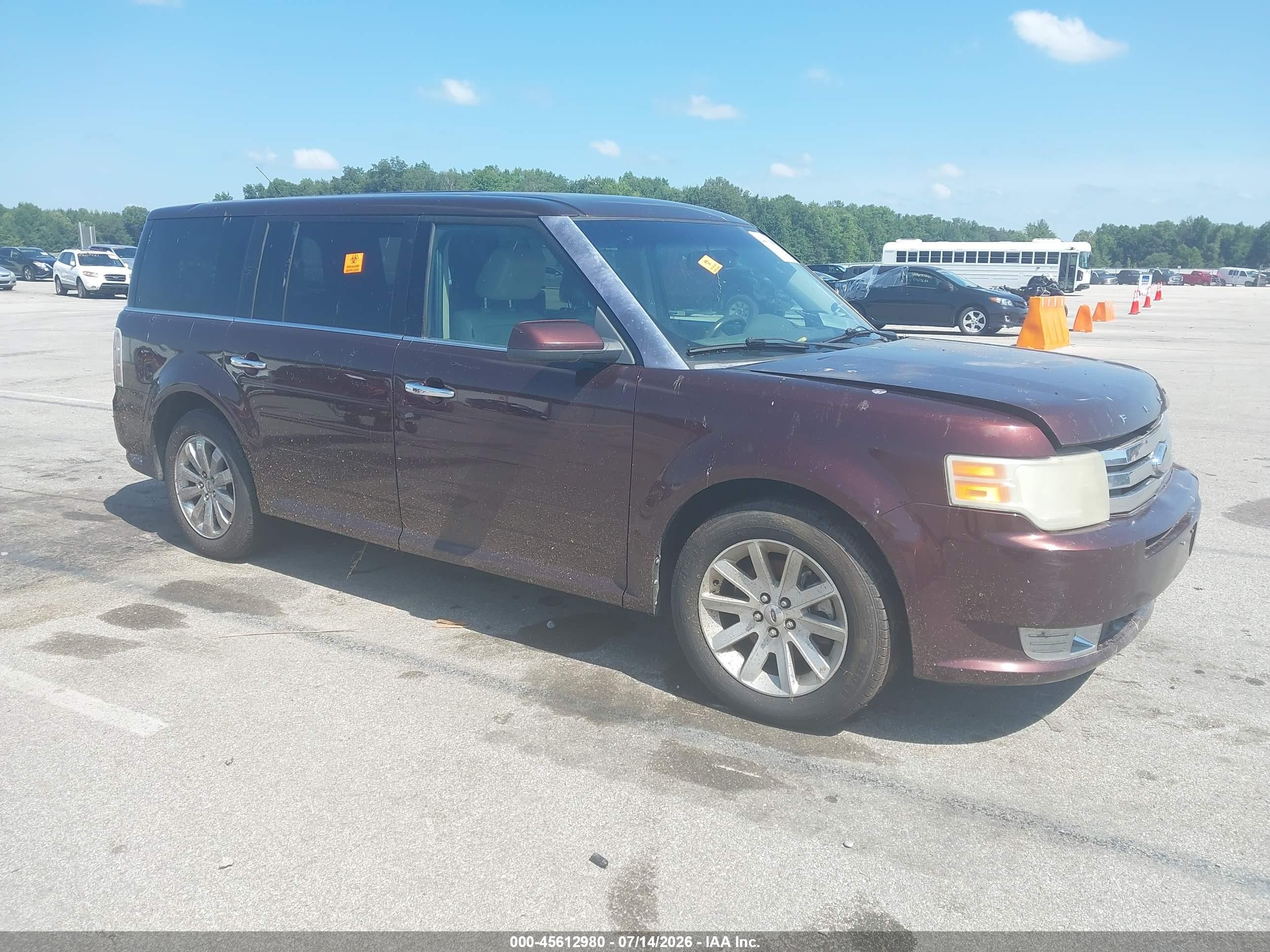 2010 Ford Flex Sel Burgundy vin: 2FMGK5CC2ABB29803