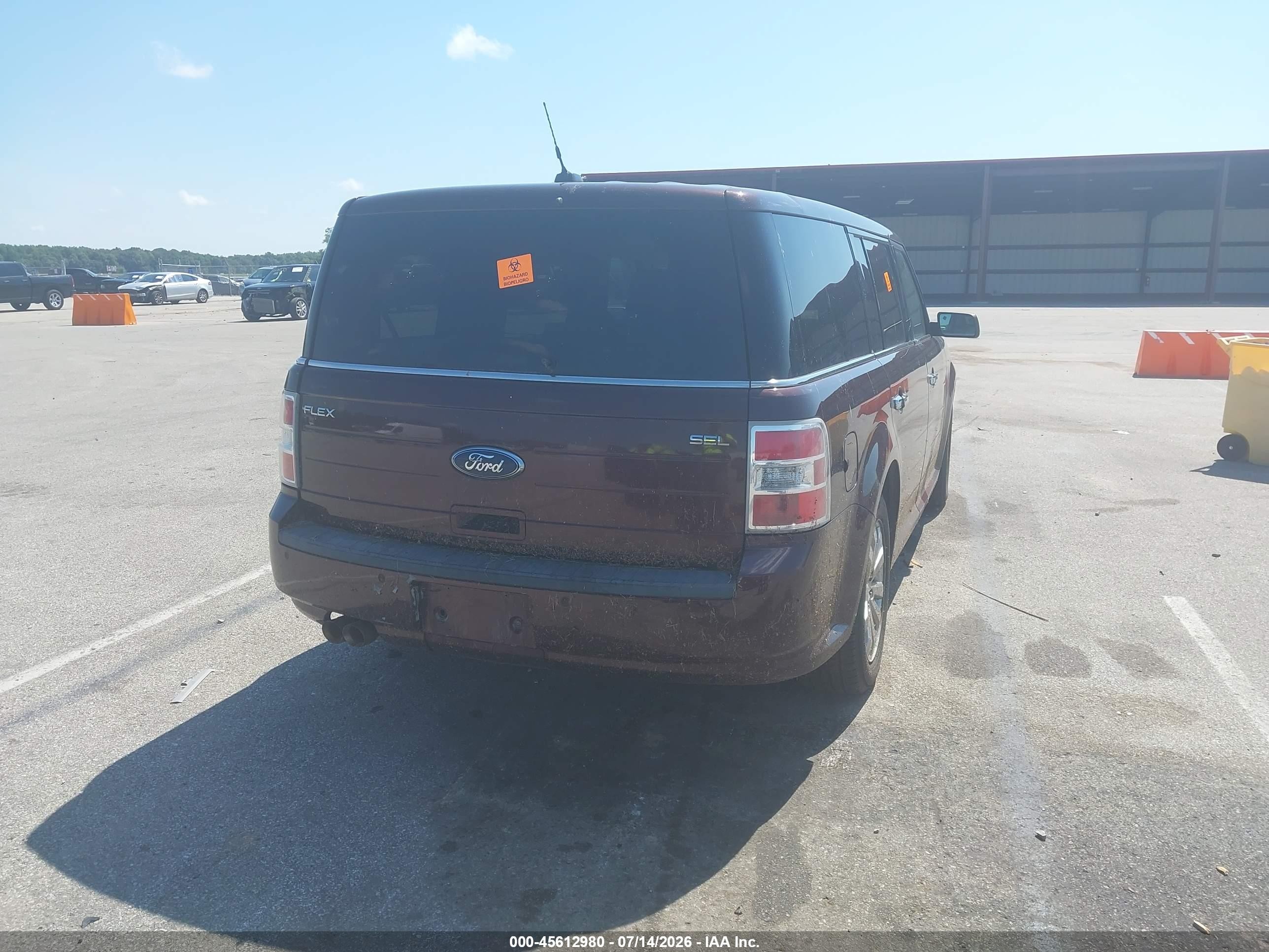 2010 Ford Flex Sel Burgundy vin: 2FMGK5CC2ABB29803