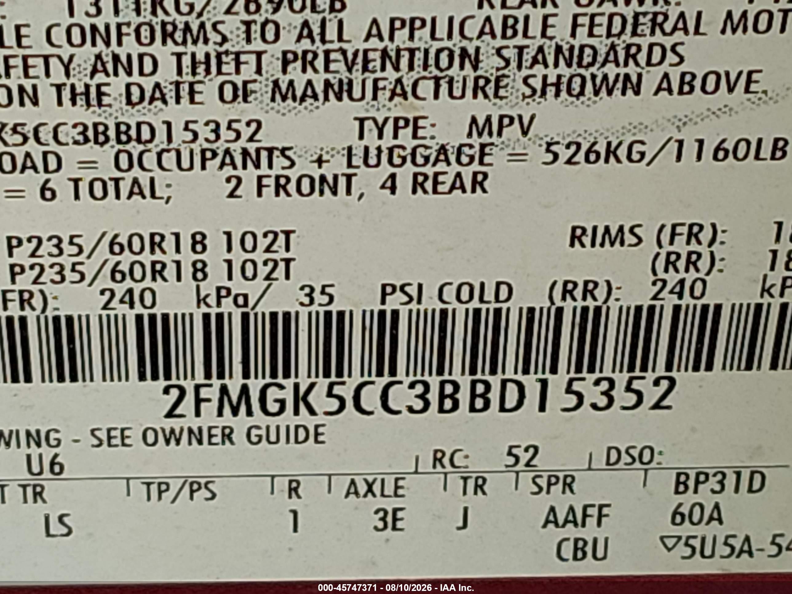 2011 Ford Flex Sel Red vin: 2FMGK5CC3BBD15352