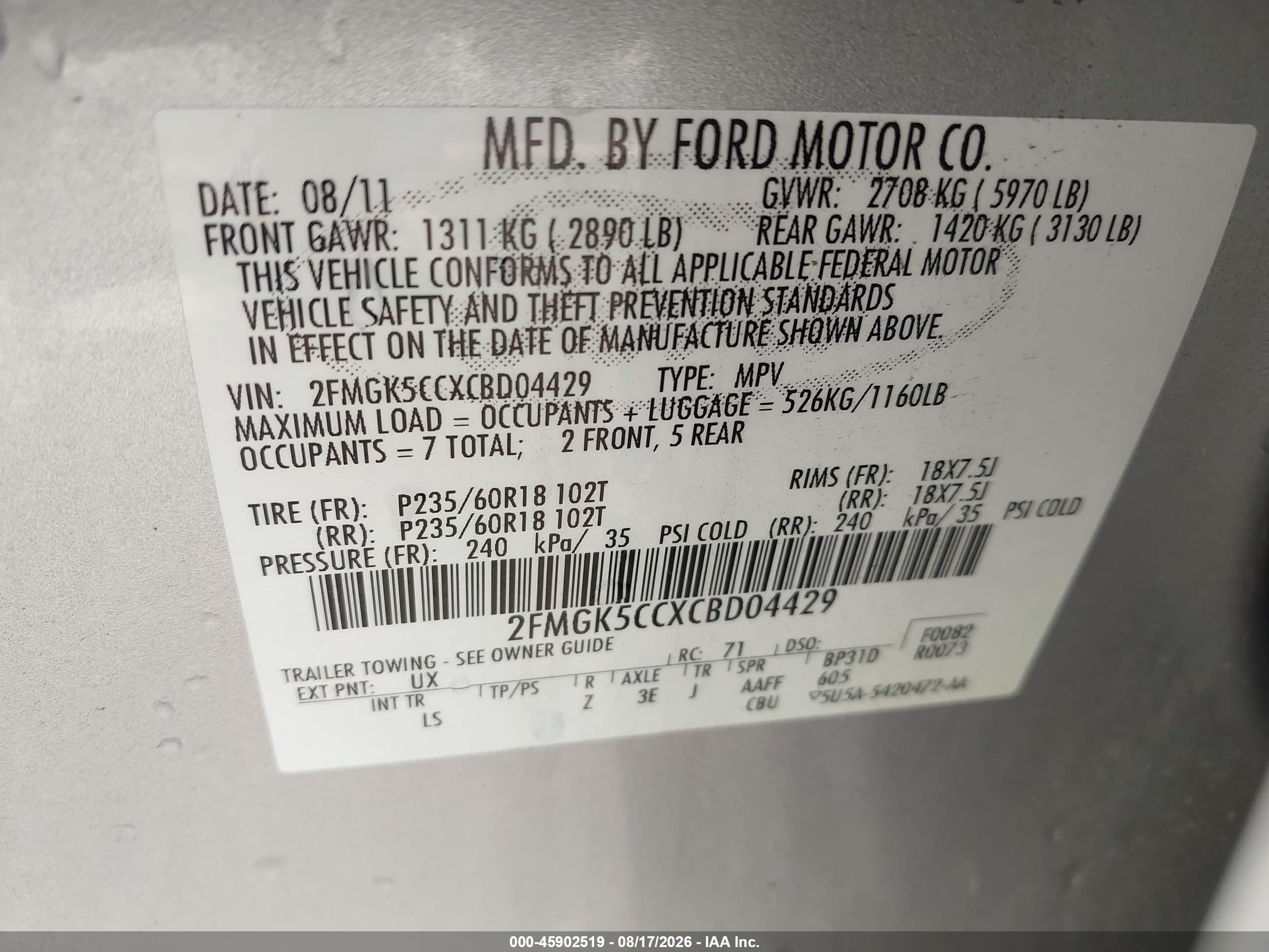 2012 Ford Flex Sel Silver vin: 2FMGK5CCXCBD04429